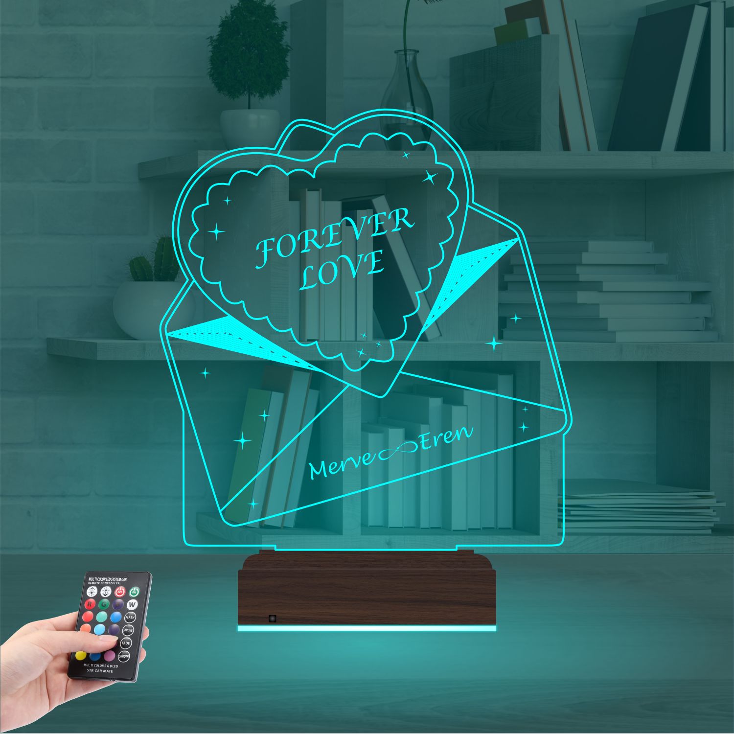 Подарок на 14 февраля: письмо с сердцем 3D светильник 2