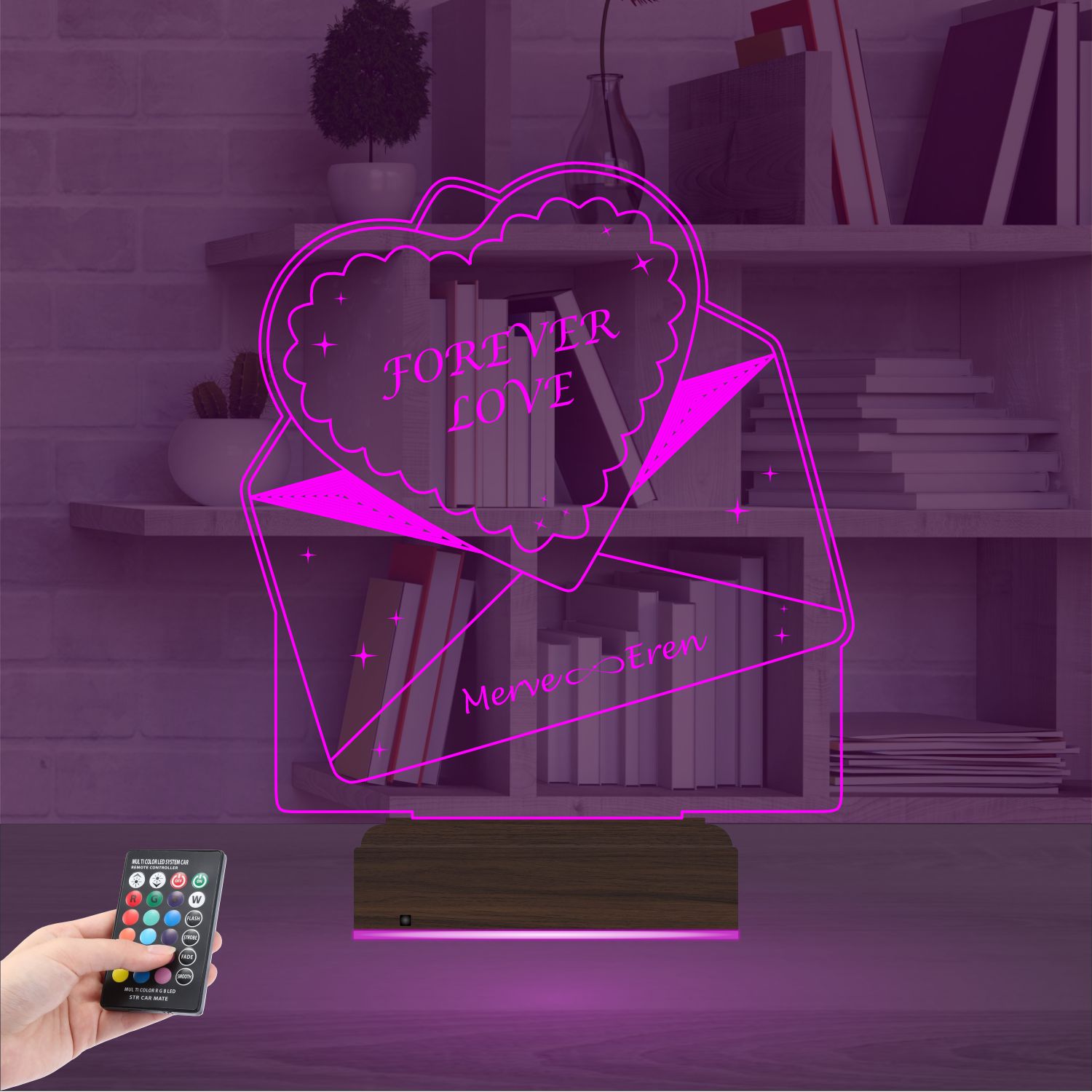 Подарок на 14 февраля: письмо с сердцем 3D светильник 3