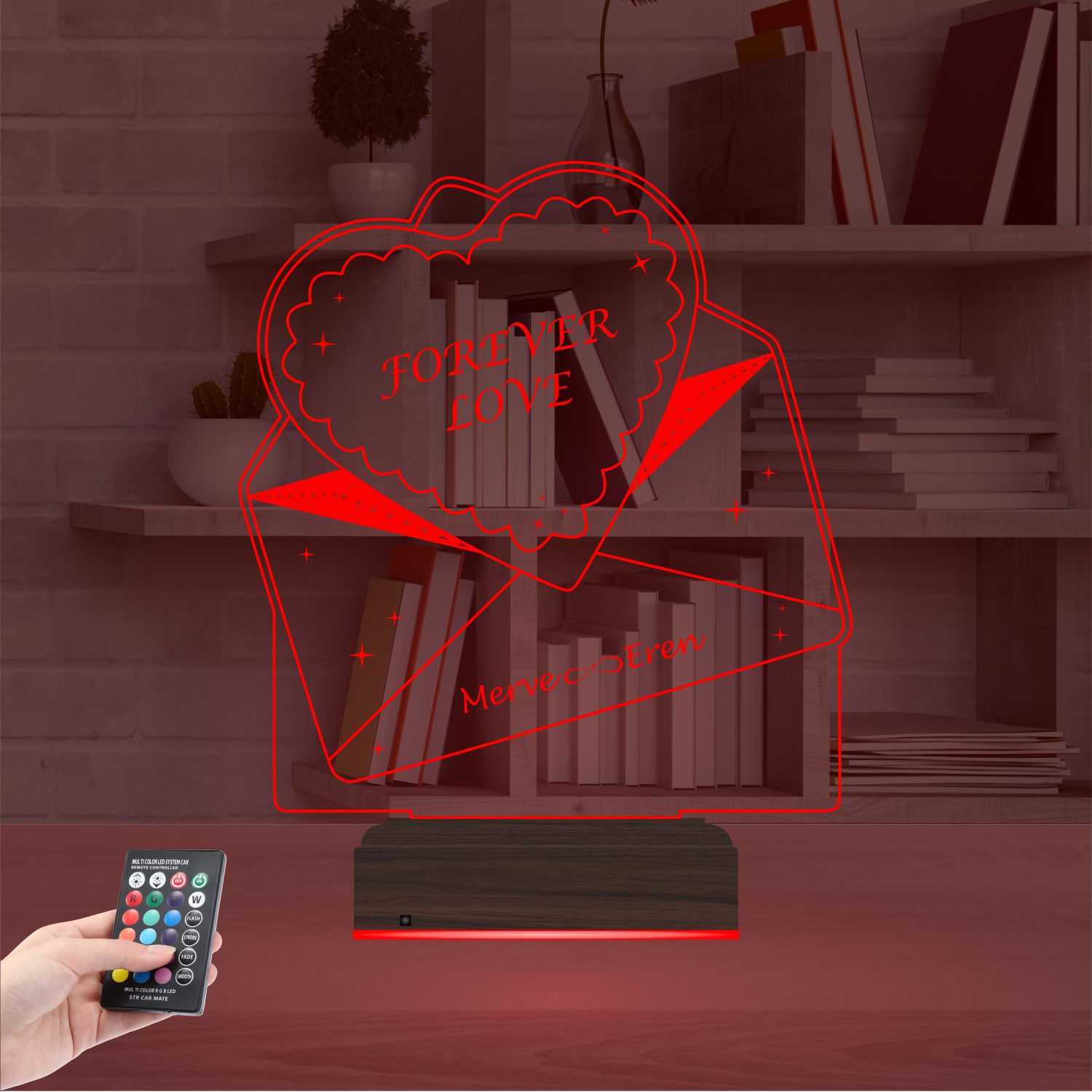 Подарок на 14 февраля: письмо с сердцем 3D светильник 4