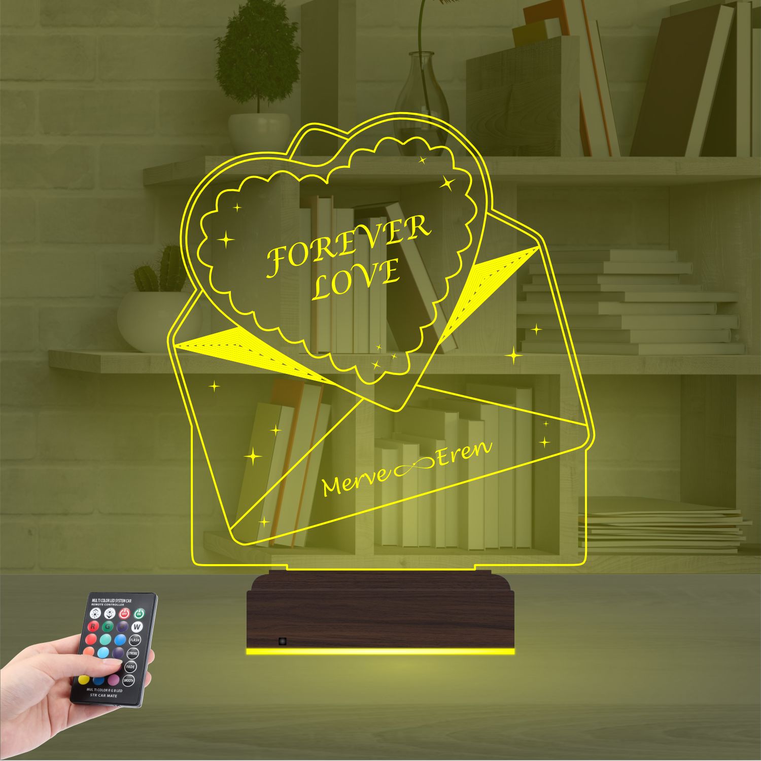 Подарок на 14 февраля: письмо с сердцем 3D светильник 6