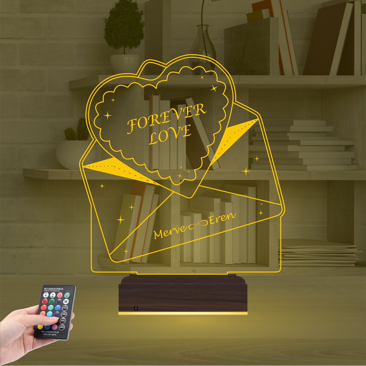 Подарок на 14 февраля: письмо с сердцем 3D светильник 7