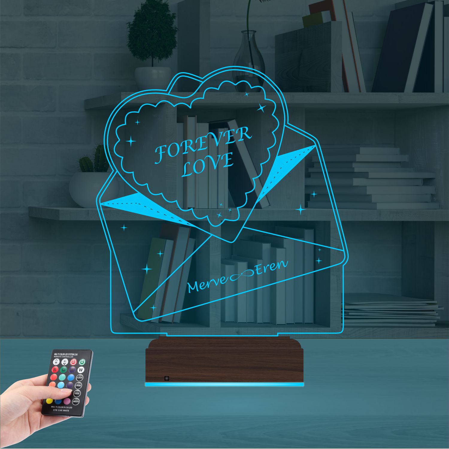 Подарок на 14 февраля: письмо с сердцем 3D светильник 8