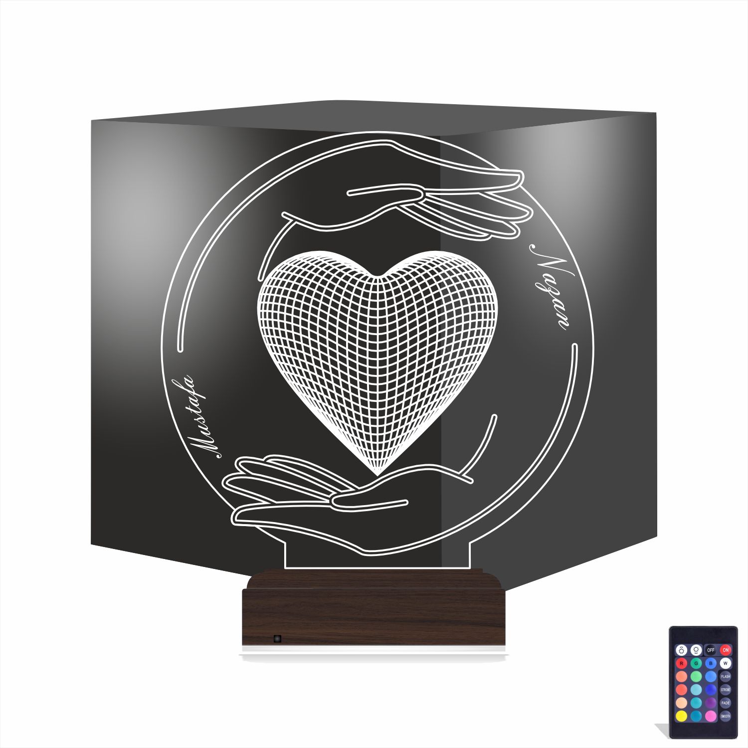 Сердце в руках — 3D LED Ночник | Романтический подарок