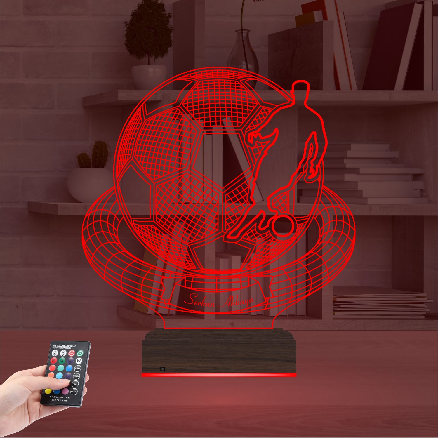 Именной подарок: 3d светильник "Футбол и Чемпион" 4