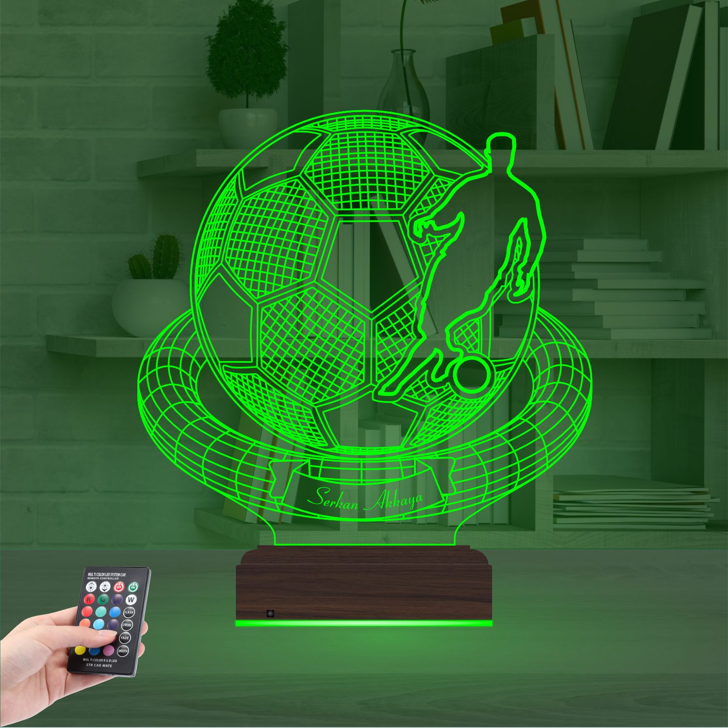 Именной подарок: 3d светильник "Футбол и Чемпион" 5