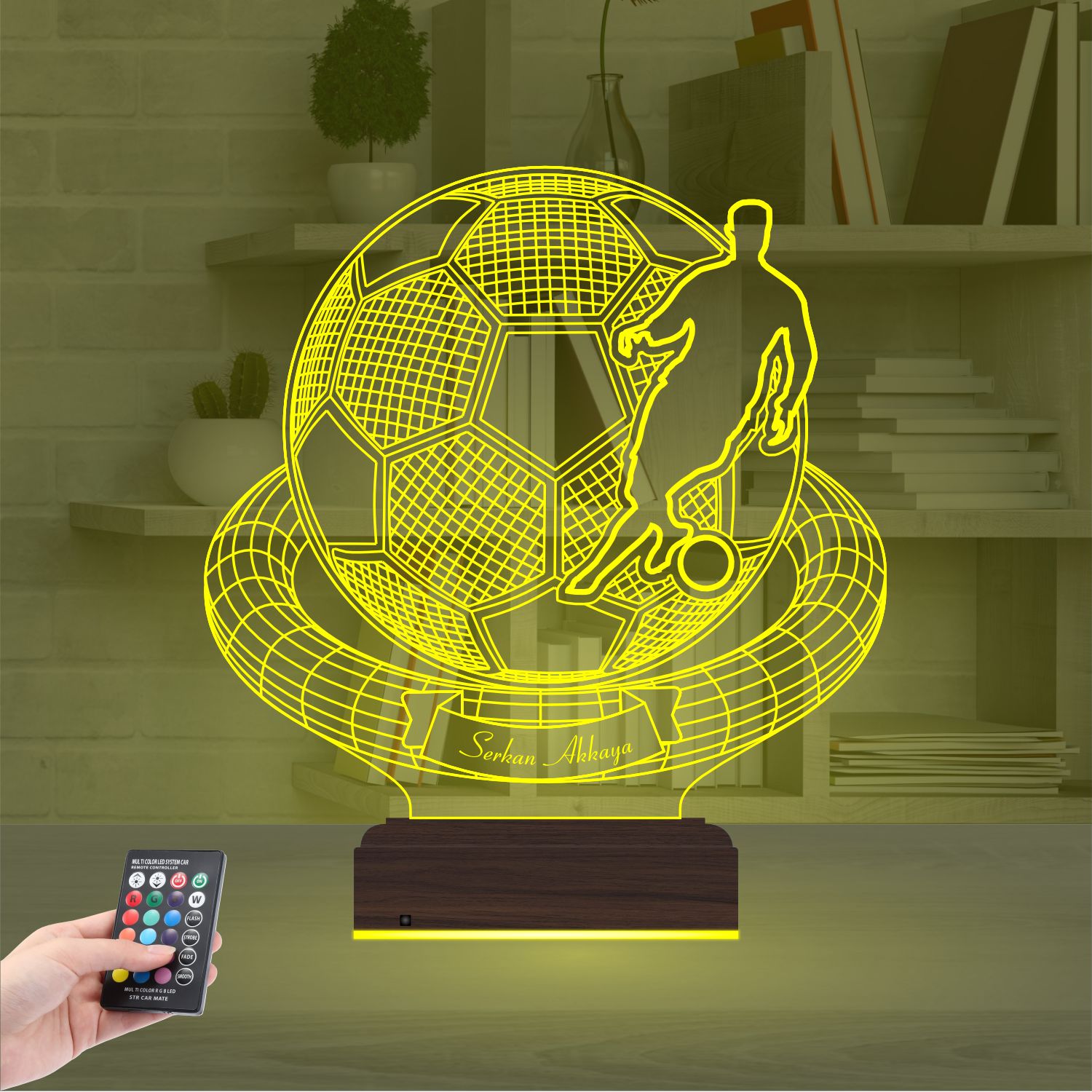 Именной подарок: 3d светильник "Футбол и Чемпион" 6