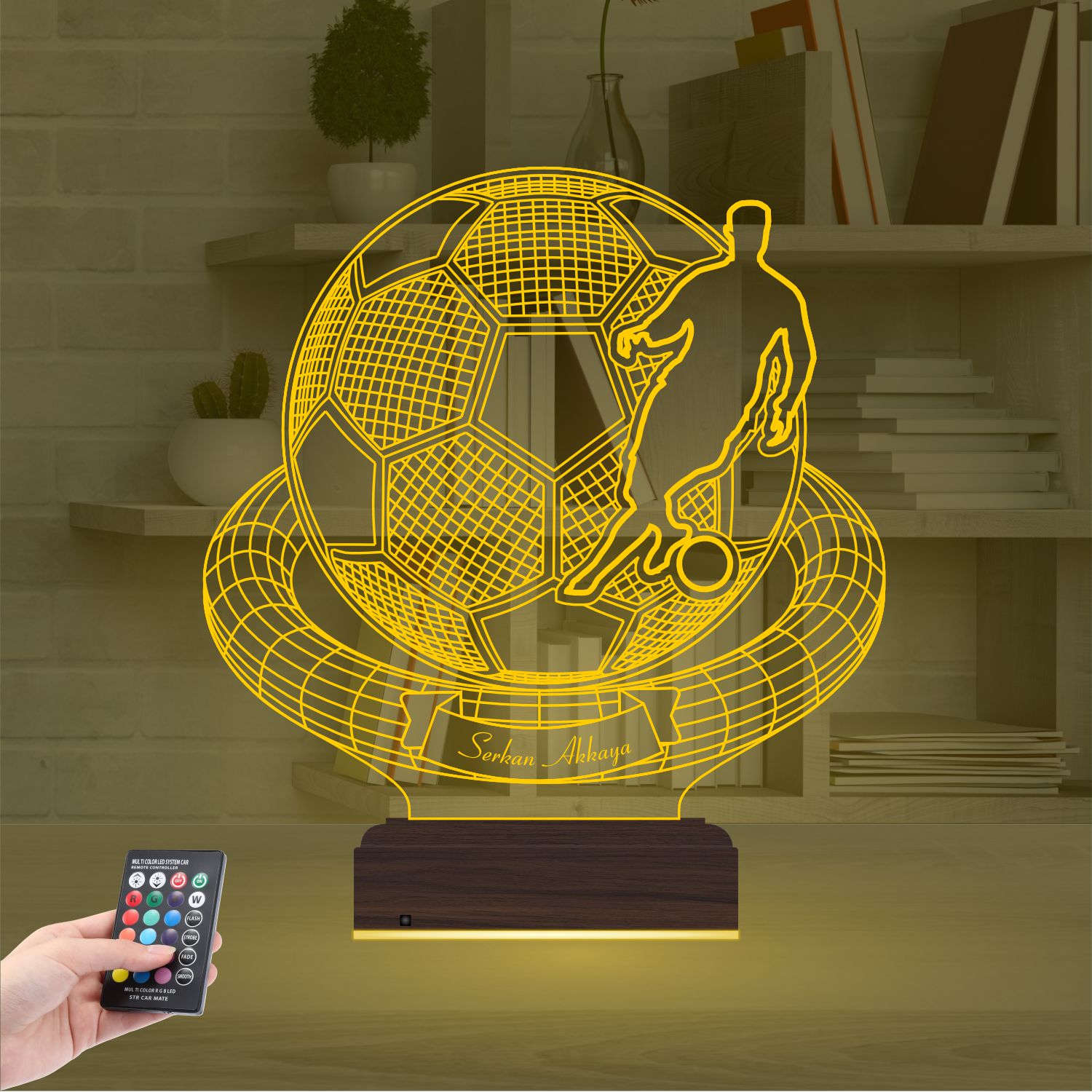 Именной подарок: 3d светильник "Футбол и Чемпион" 7