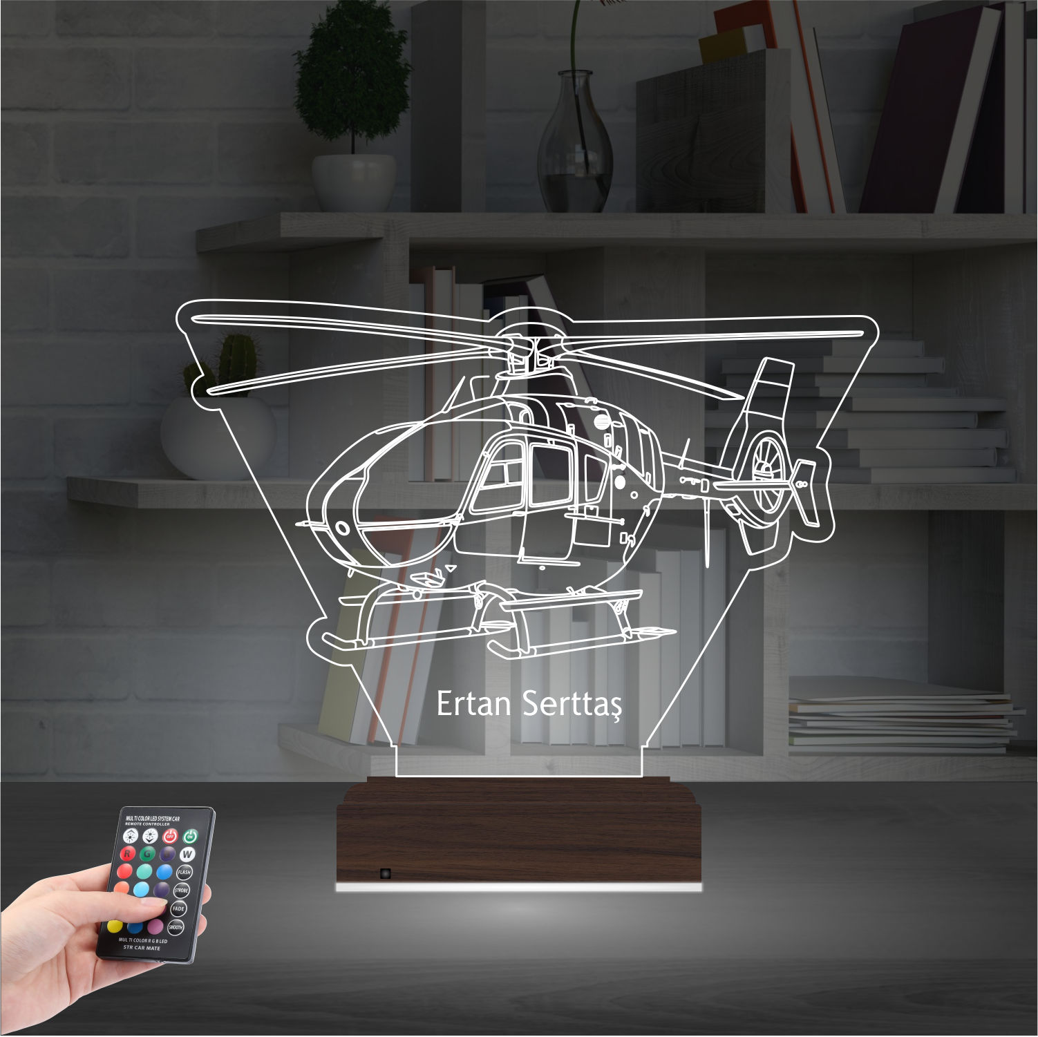 Вертолет с именем 3D Ночник