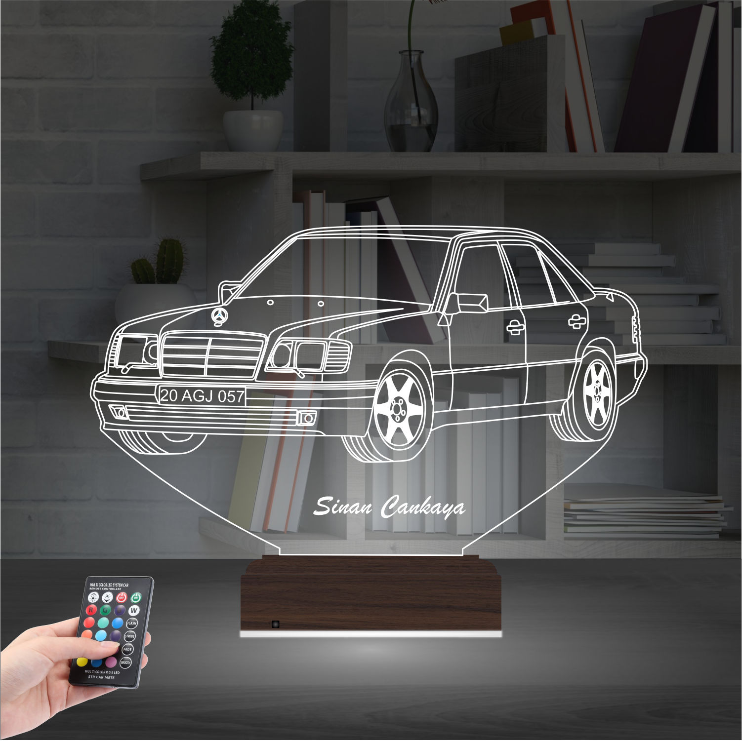 Mercedes W124 — 3D LED Ночник | Подарок мужчине