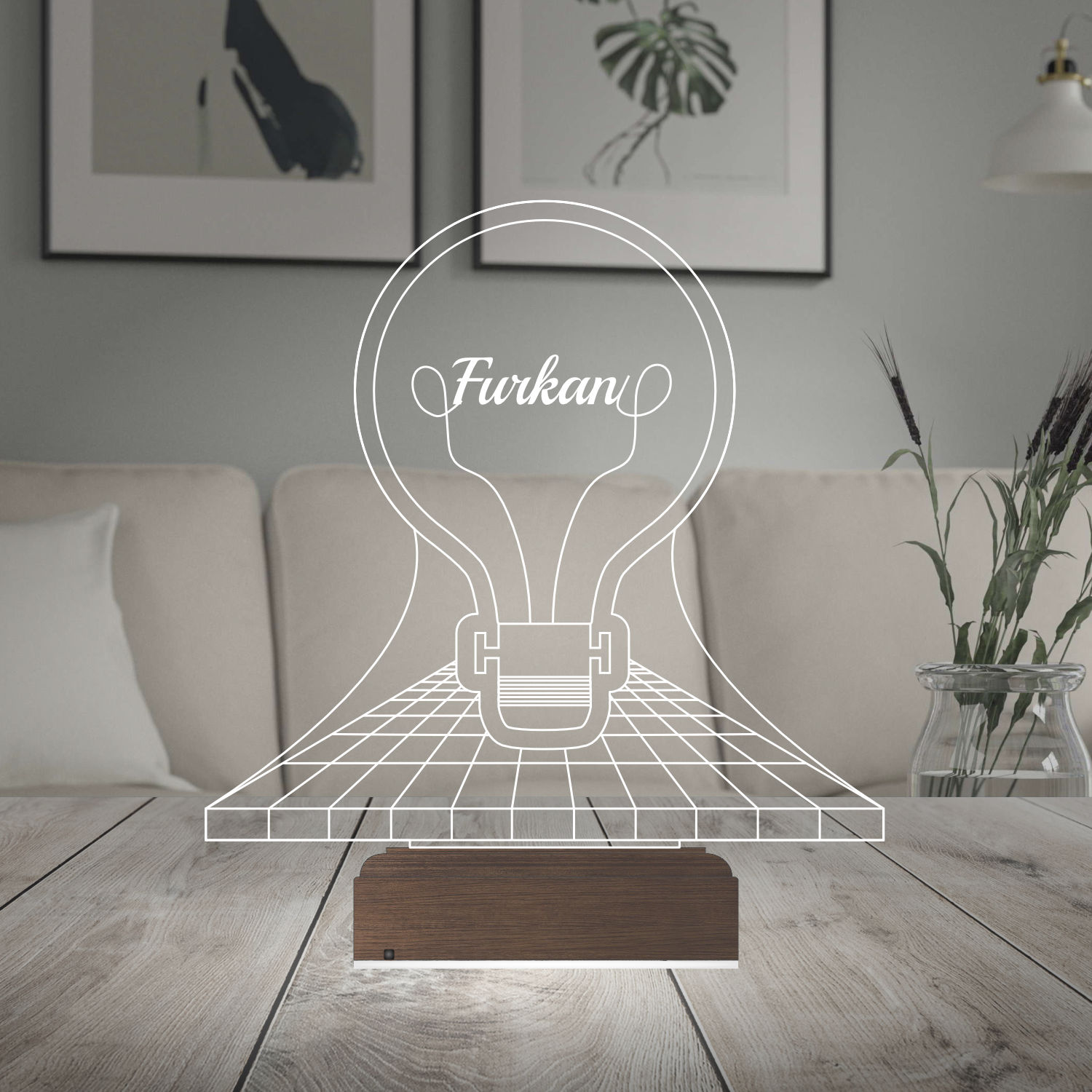 Лампочка с именем — 3D LED Ночник | Персональный подарок