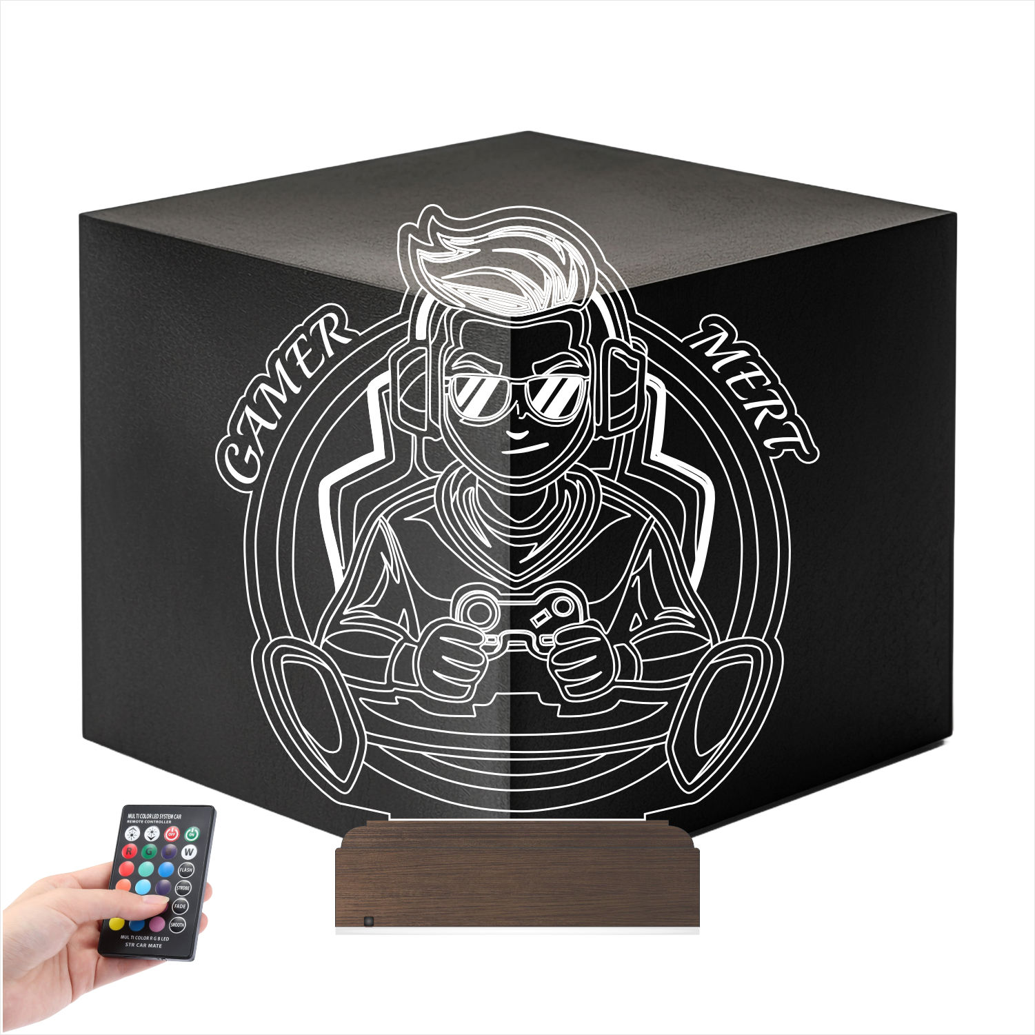 Геймер Mert — 3D LED Ночник | Подарок геймеру