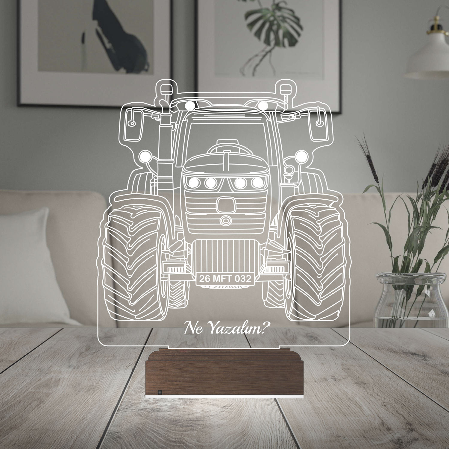 Трактор — 3D LED Ночник | Подарок мужчине