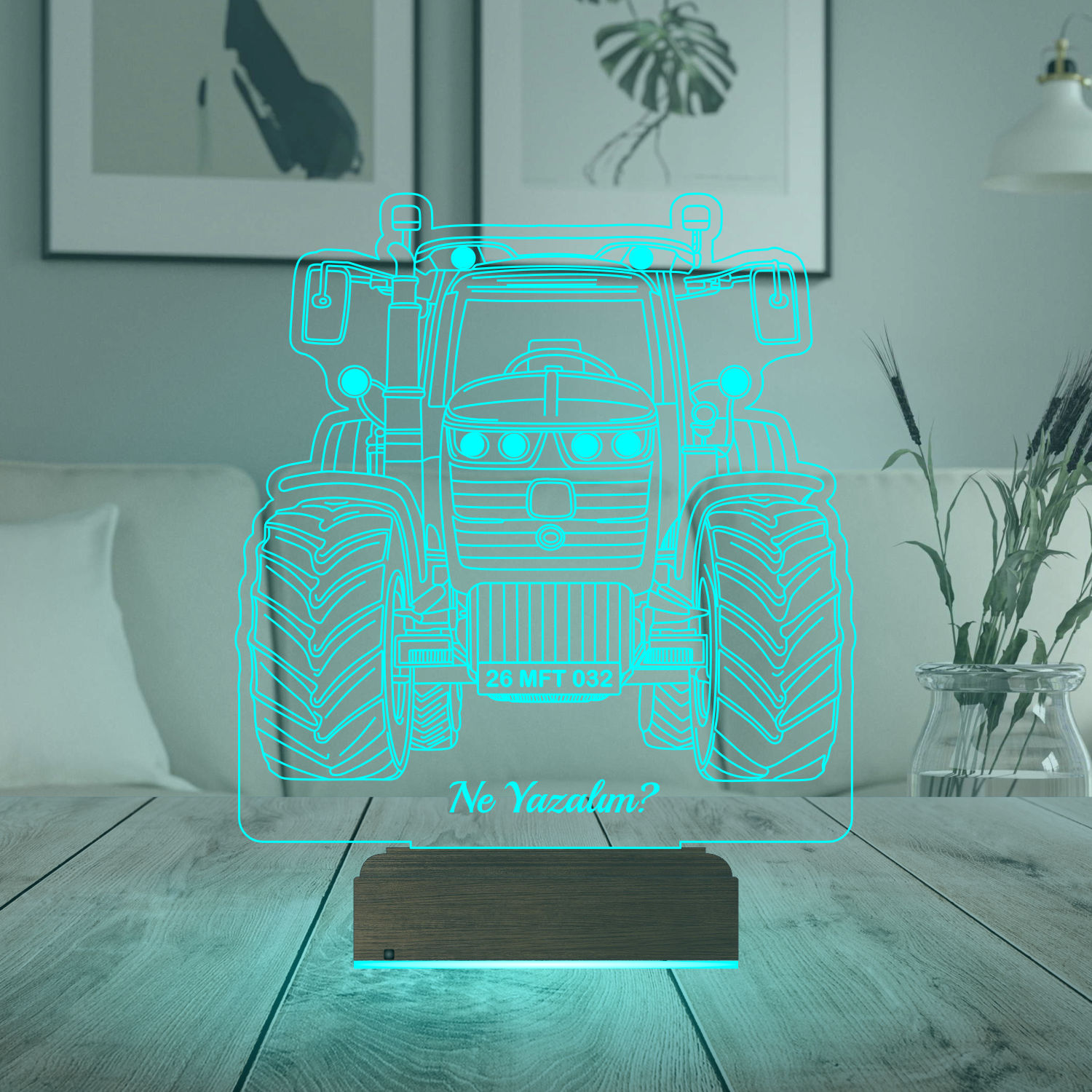 Именной подарок: 3d светильник "Трактор" 2