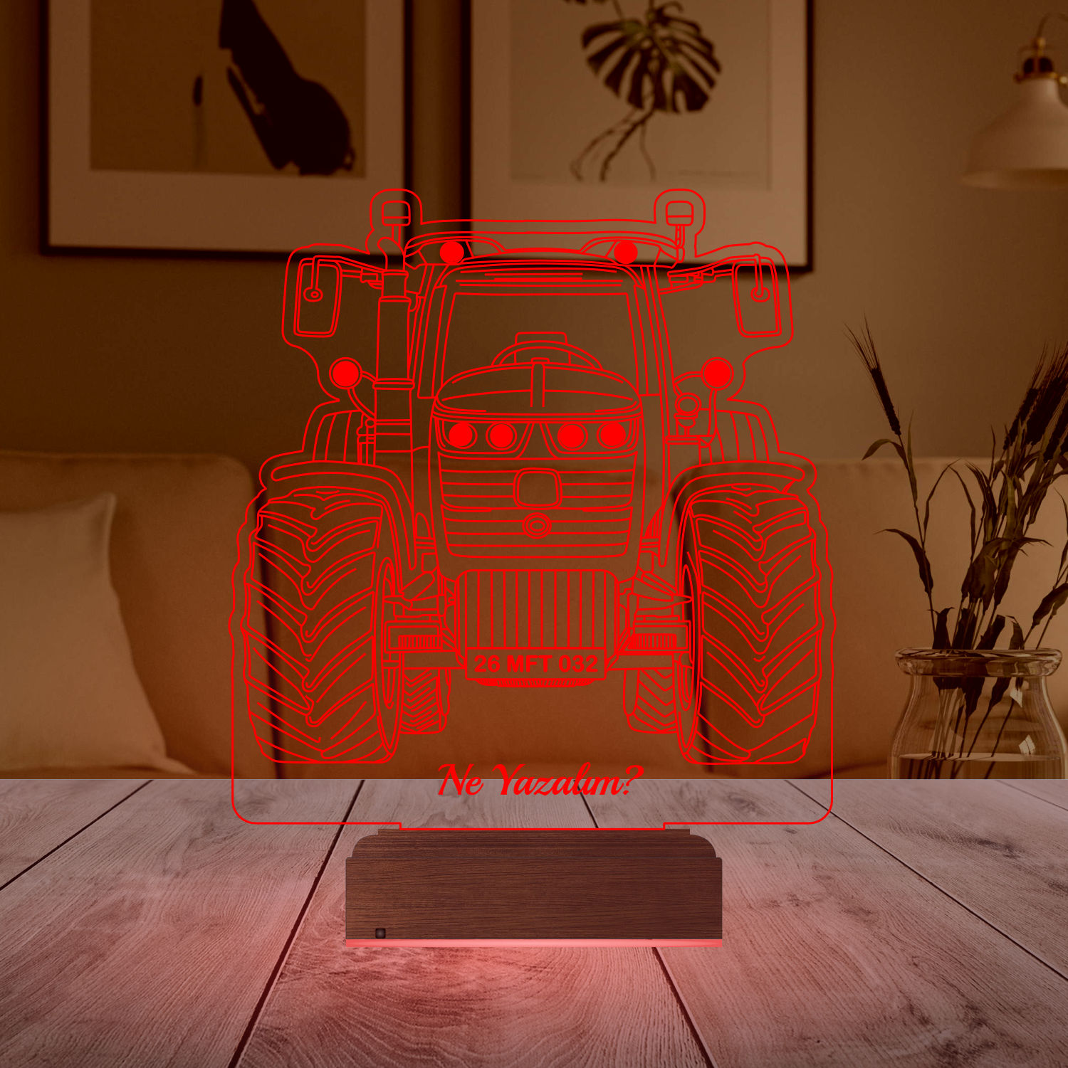 Именной подарок: 3d светильник "Трактор" 4