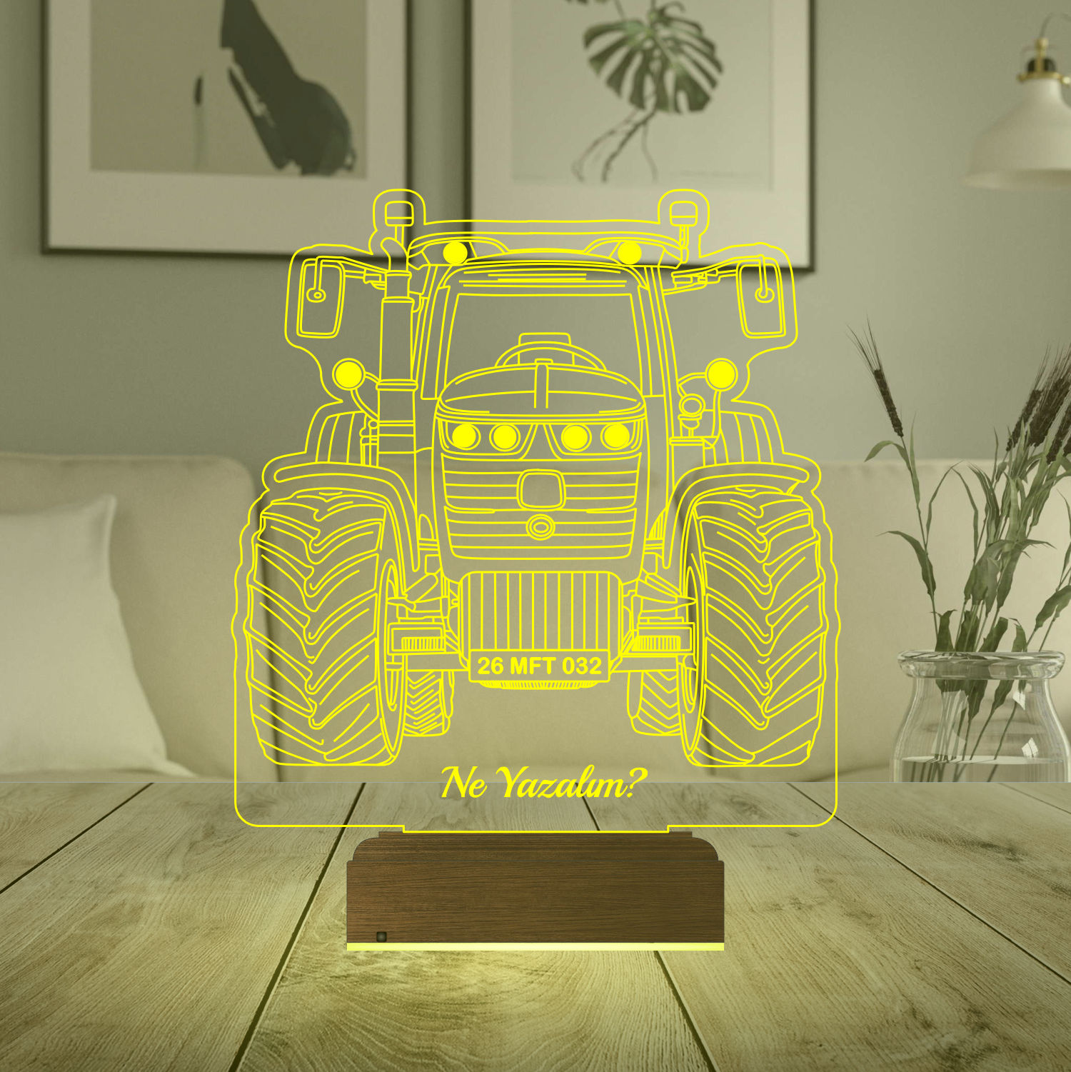 Именной подарок: 3d светильник "Трактор" 5