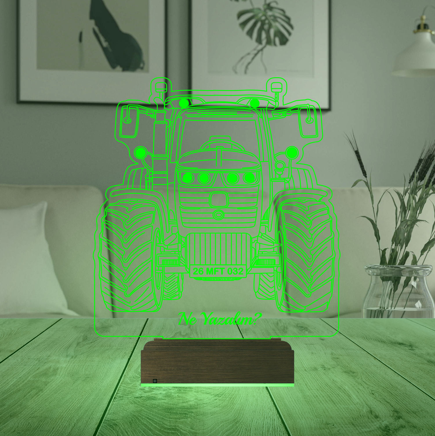 Именной подарок: 3d светильник "Трактор" 6