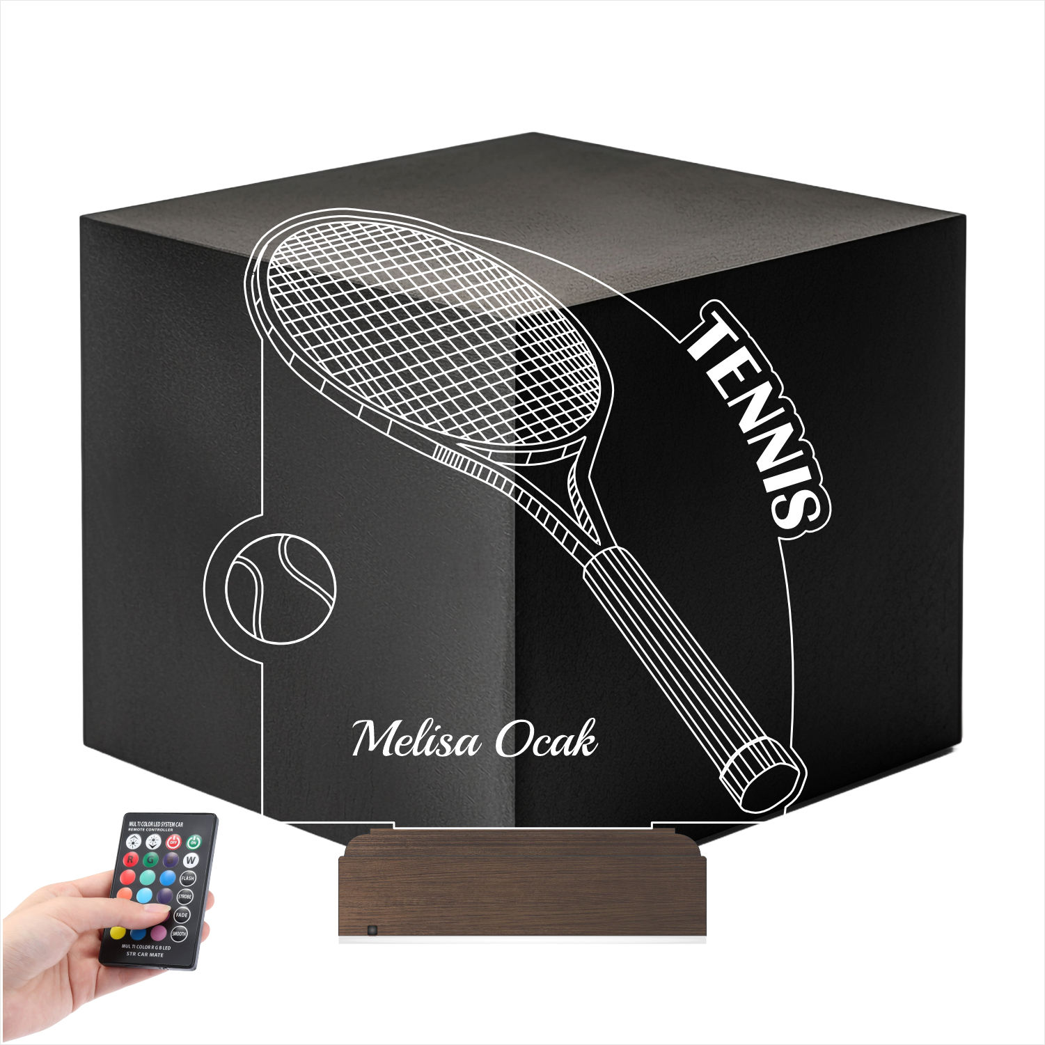 Теннисная ракетка — 3D LED Ночник | Подарок спортсмену