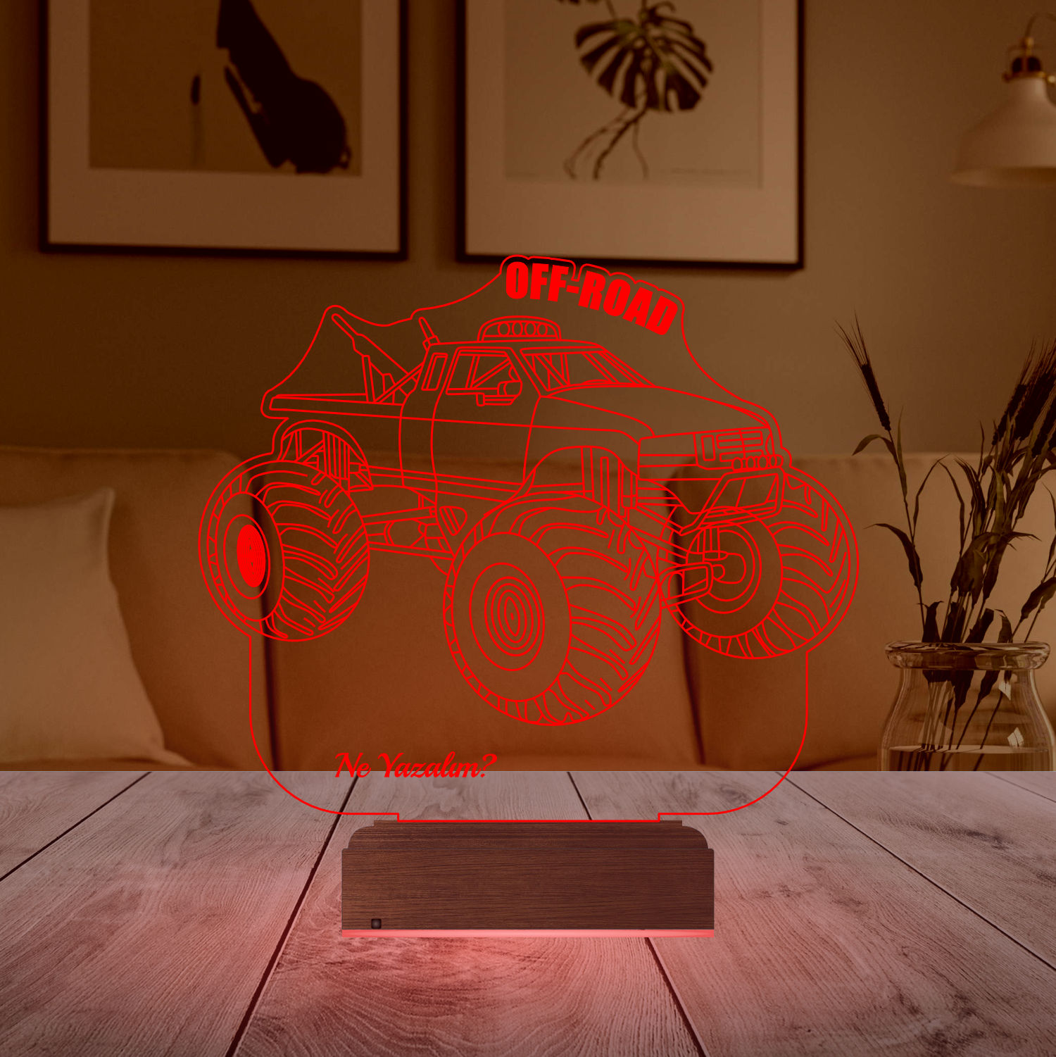 Именной подарок: 3d светильник "Внедорожник Off-Road" 4