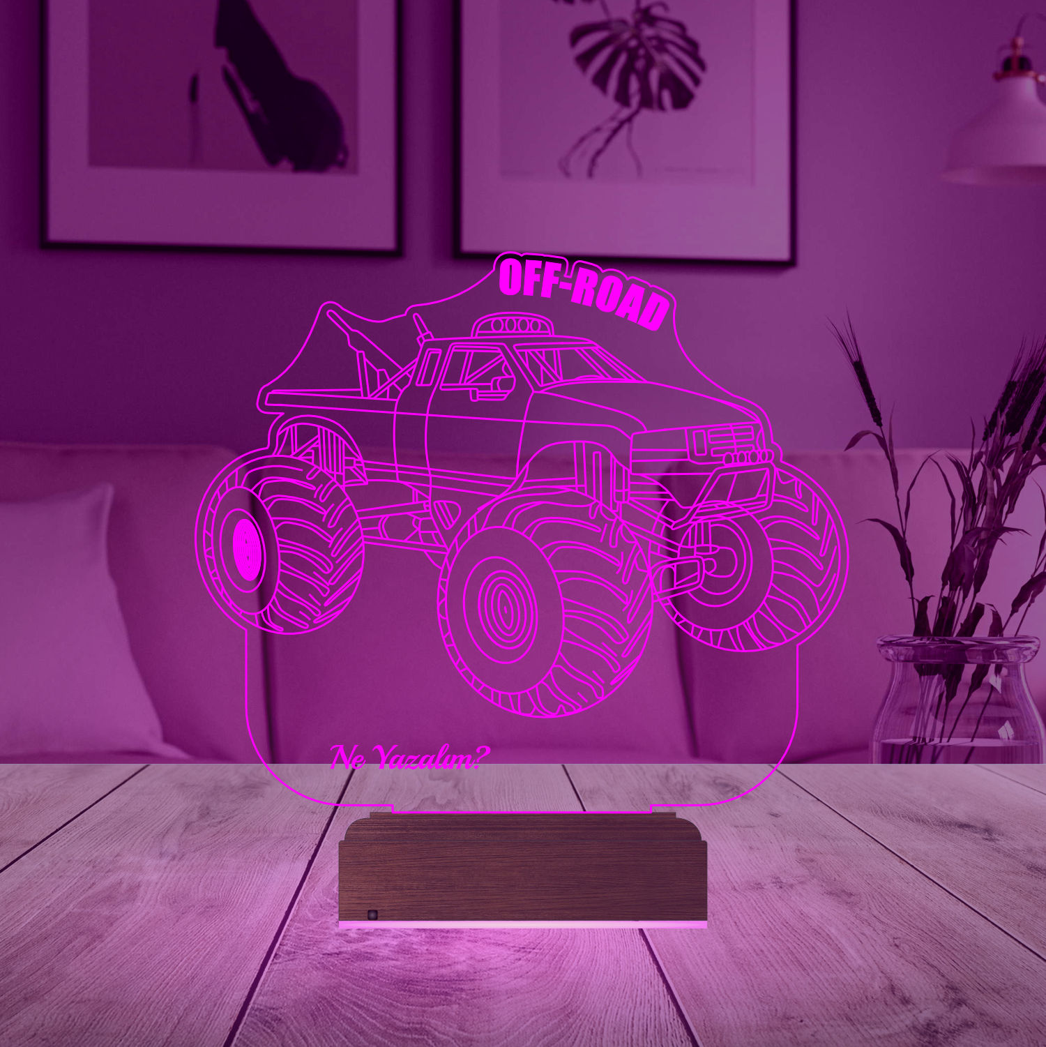 Именной подарок: 3d светильник "Внедорожник Off-Road" 3