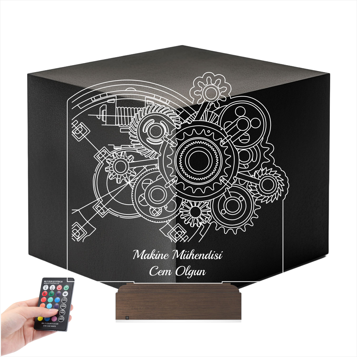 Шестеренки Механика — 3D LED Ночник | Подарок инженеру