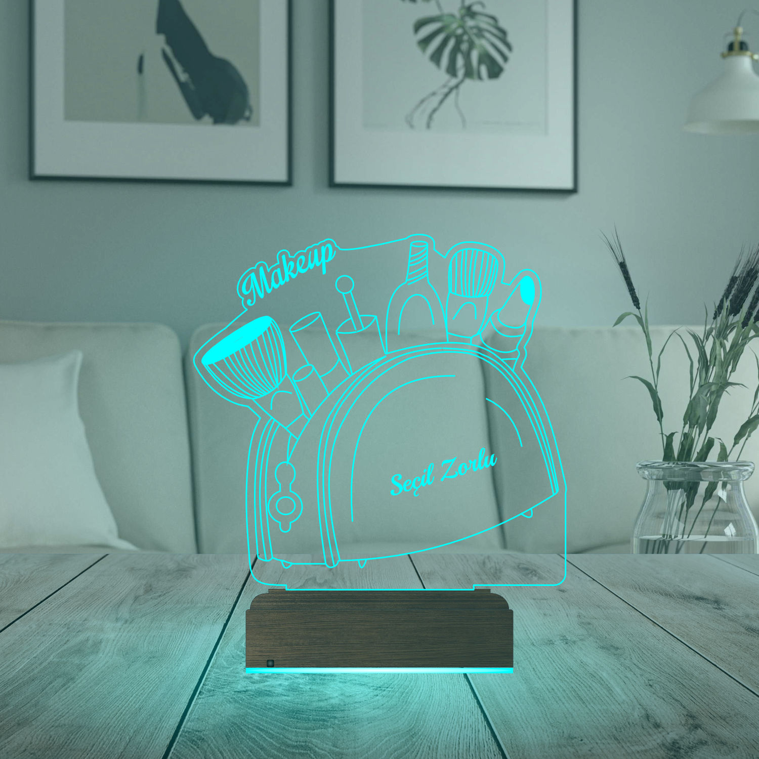 Именной подарок: 3d светильник "Макияж и красота" 3