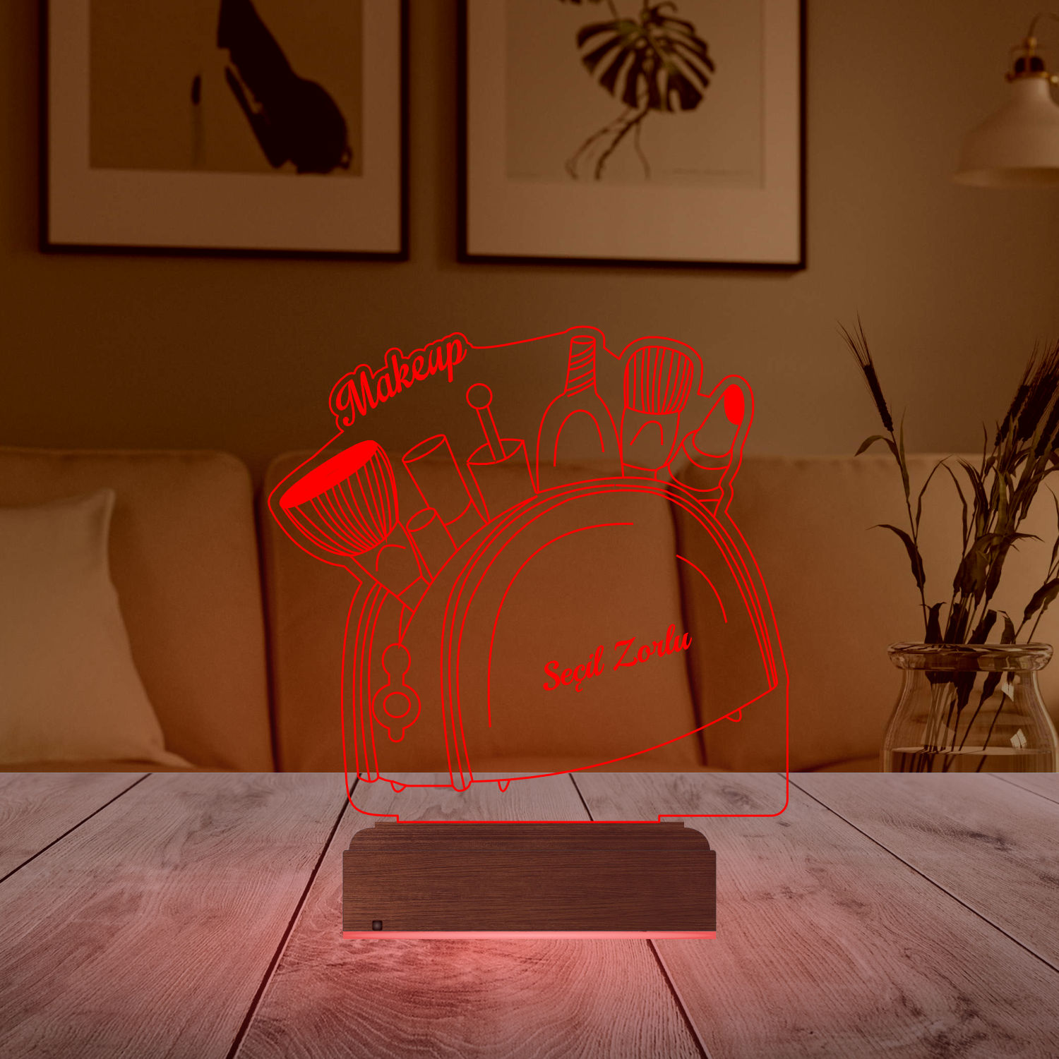 Именной подарок: 3d светильник "Макияж и красота" 4