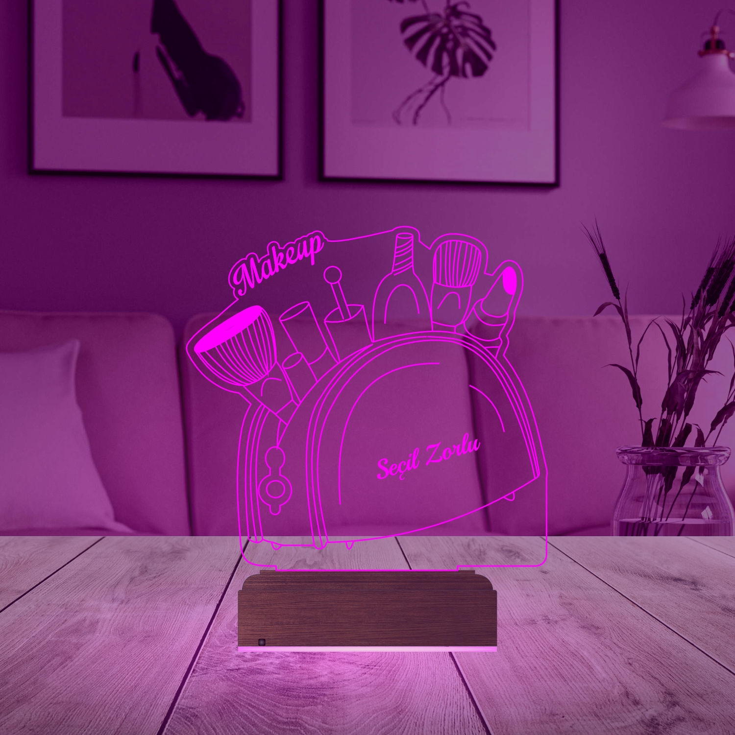 Именной подарок: 3d светильник "Макияж и красота" 2