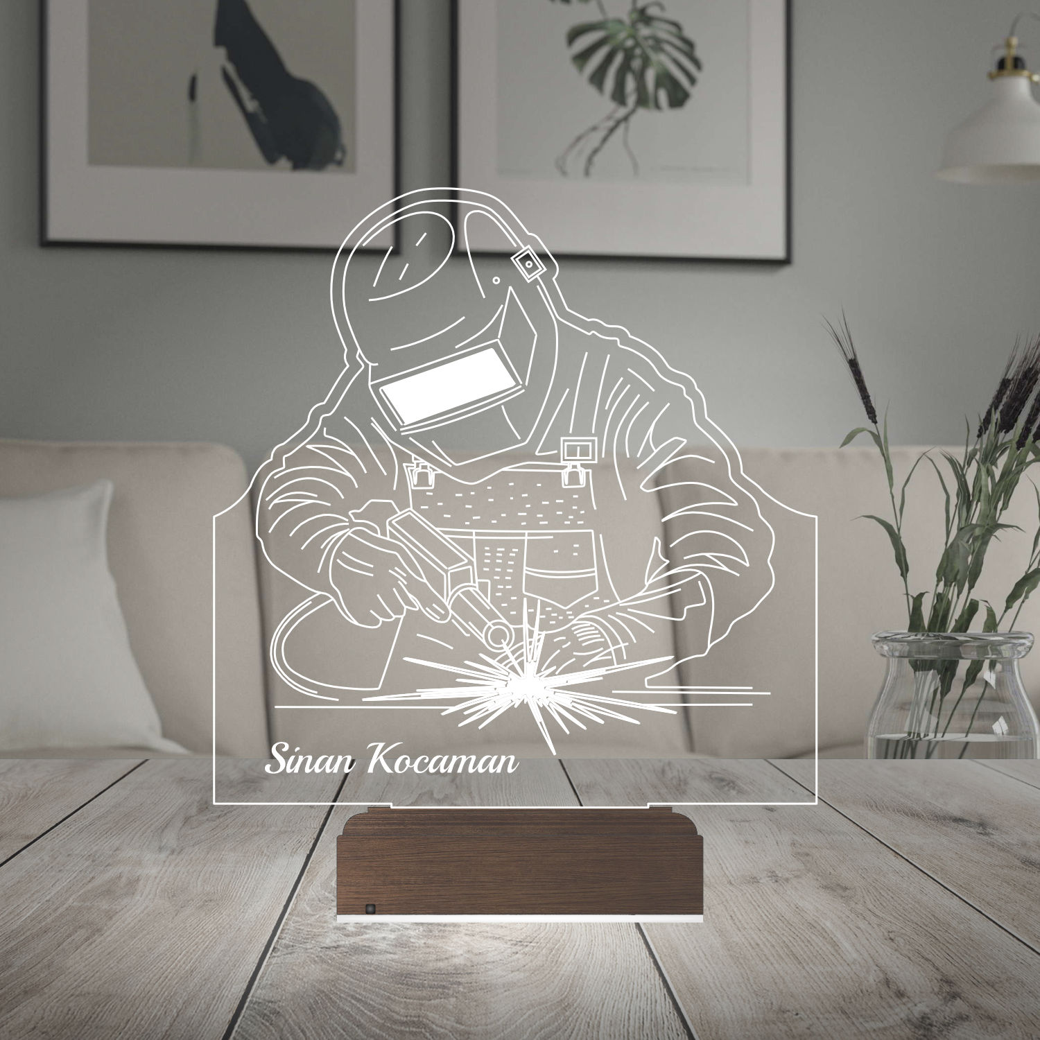 Сварщик — 3D LED Ночник | Подарок на день рождения