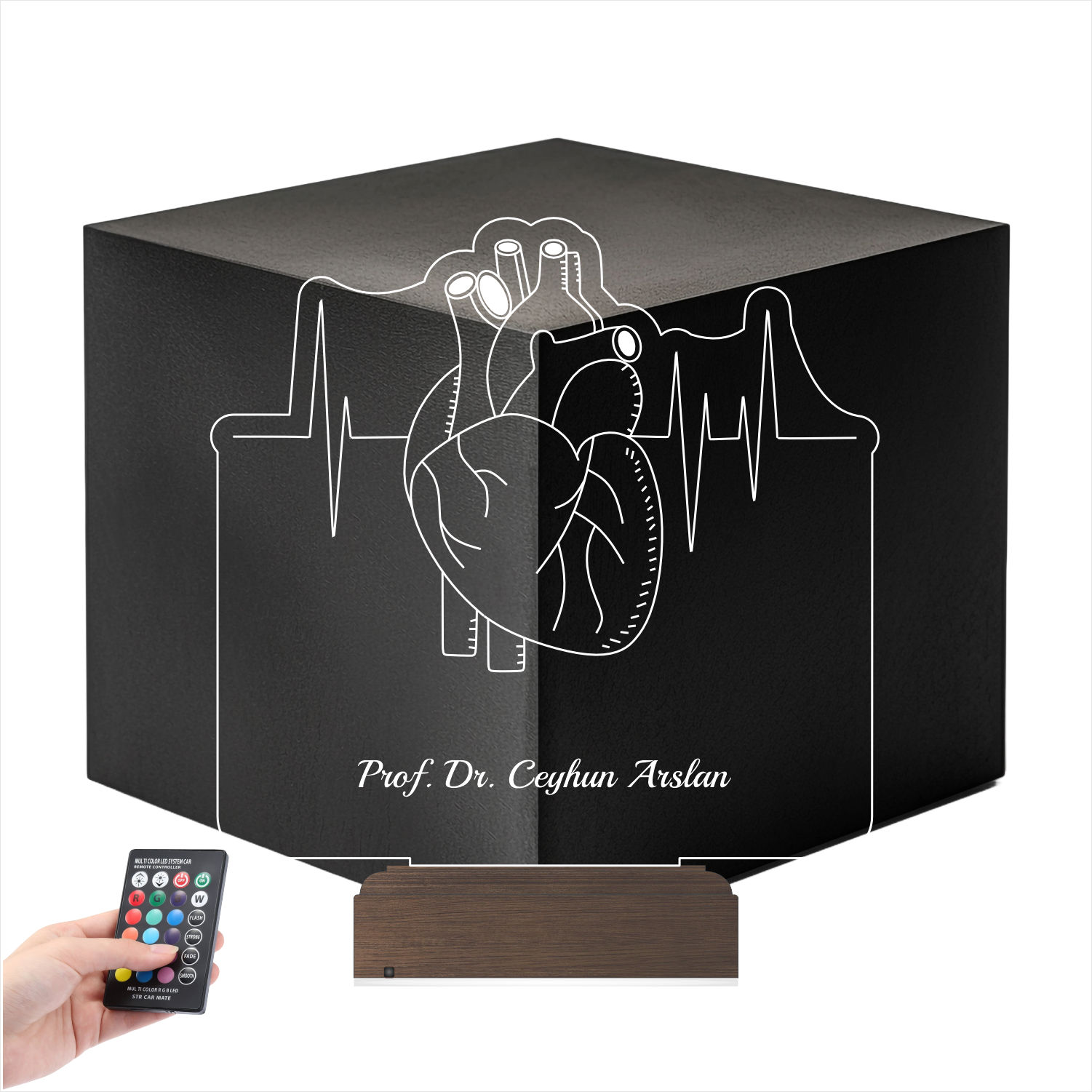 Сердце и кардиограмма — 3D LED Ночник | Подарок врачу