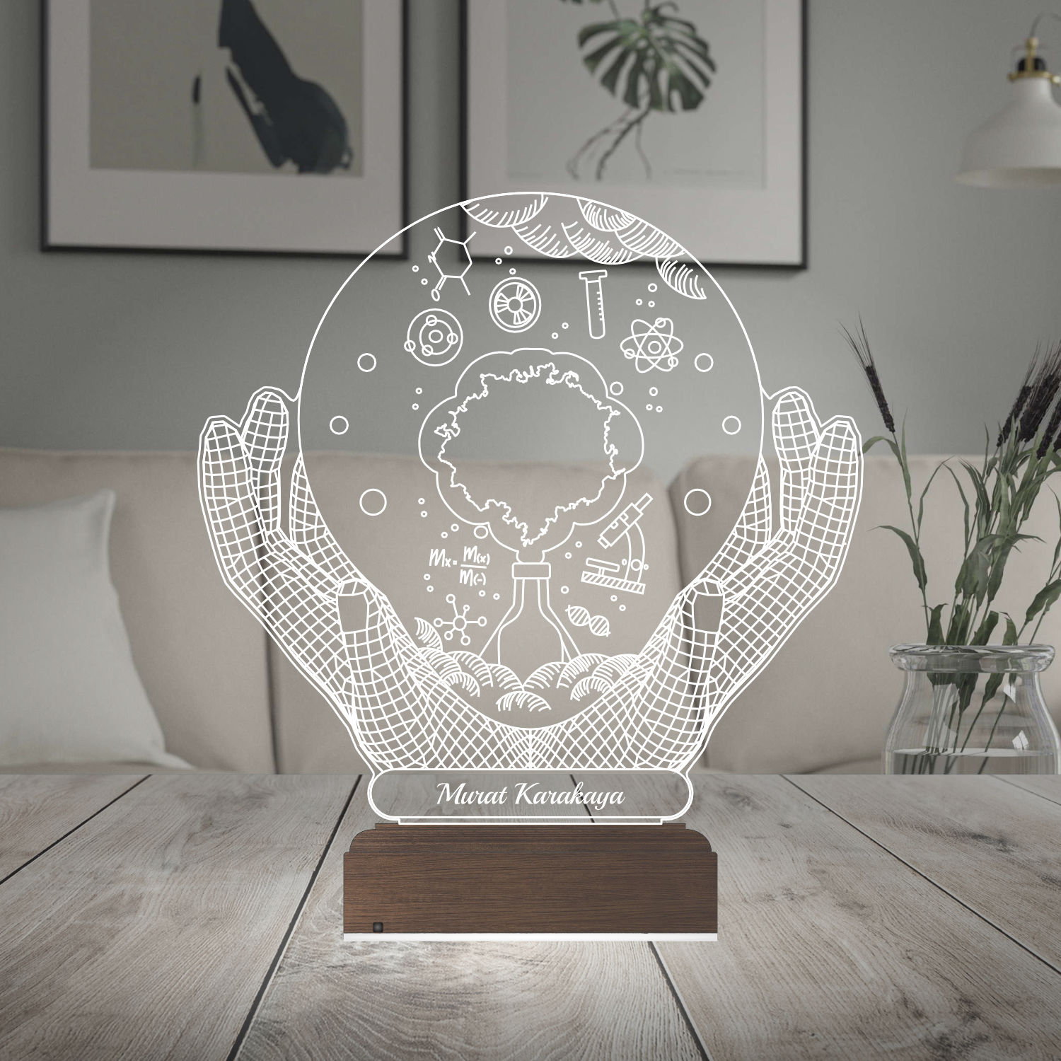 Наука и Знания — 3D LED Ночник | Подарок учителю или ученому