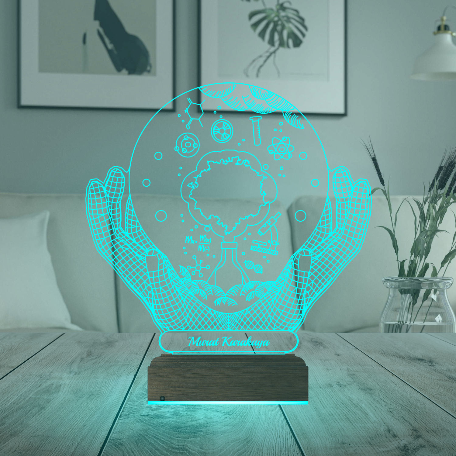 Именной подарок: 3d светильник "Мир химии" 2