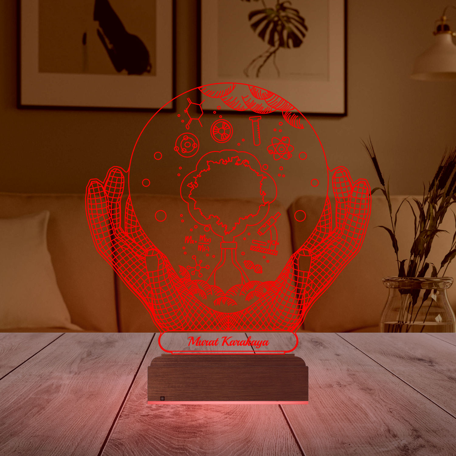 Именной подарок: 3d светильник "Мир химии" 4