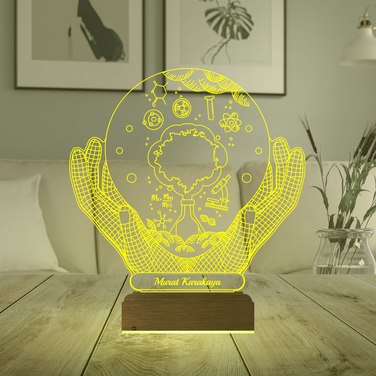 Именной подарок: 3d светильник "Мир химии" 5