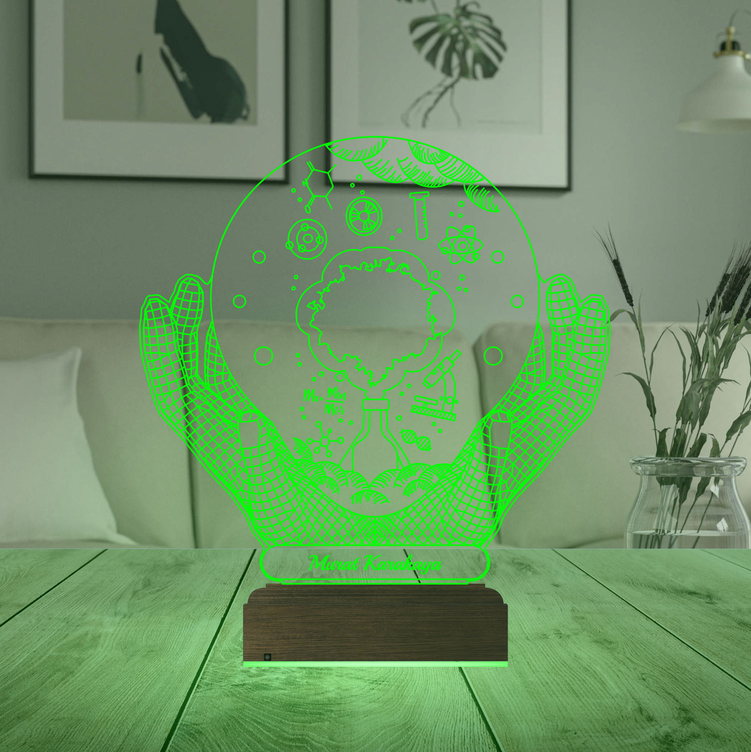 Именной подарок: 3d светильник "Мир химии" 6