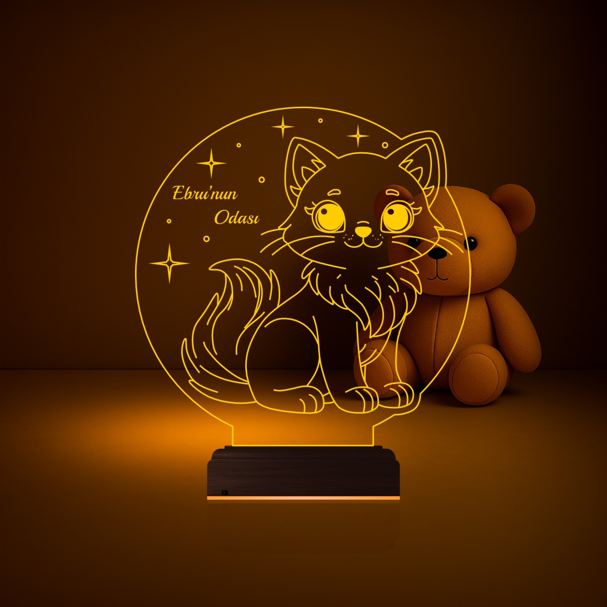 Котенок — 3D LED Ночник | Подарок ребенку