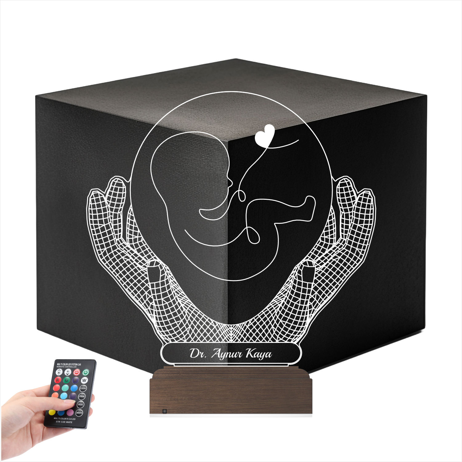 Эмбрион в руках — 3D LED Ночник | Подарок врачу-гинекологу