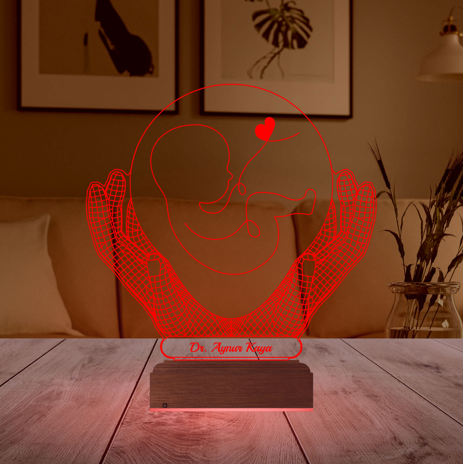 Именной подарок: 3d светильник "Чудо жизни" (Гинеколог) 4