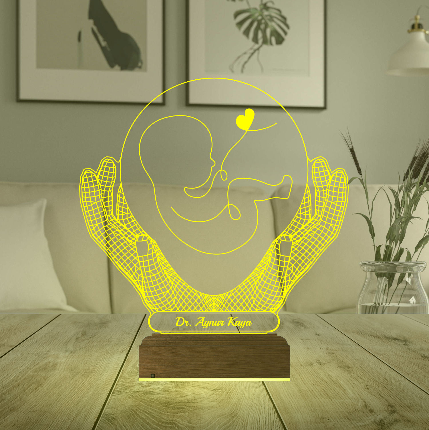 Именной подарок: 3d светильник "Чудо жизни" (Гинеколог) 5