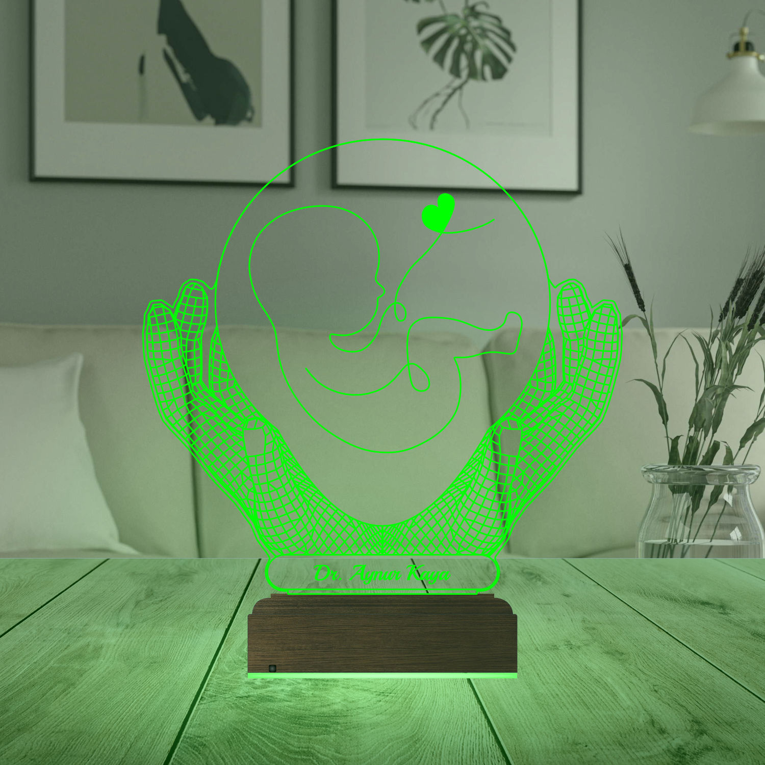 Именной подарок: 3d светильник "Чудо жизни" (Гинеколог) 6