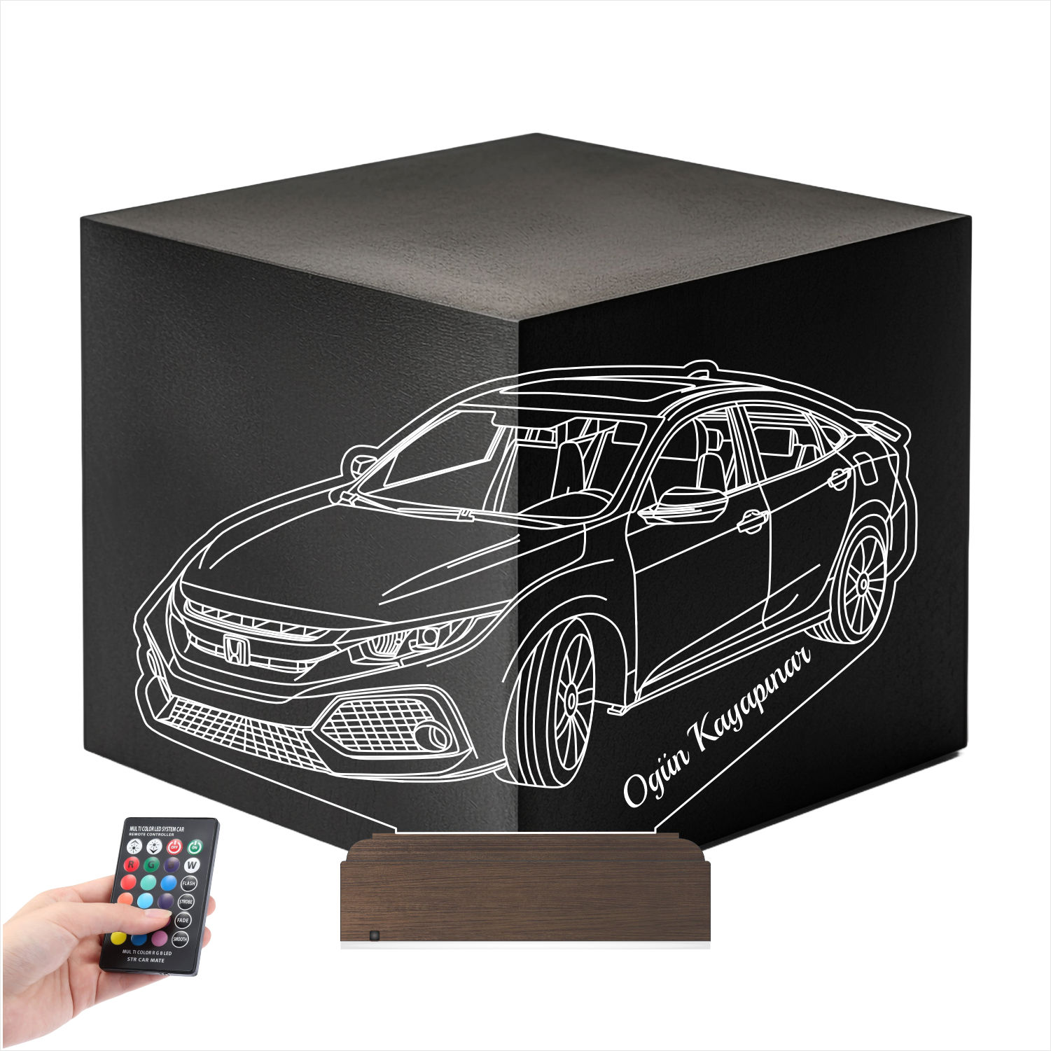 Honda Civic — 3D LED Ночник | Подарок мужчине