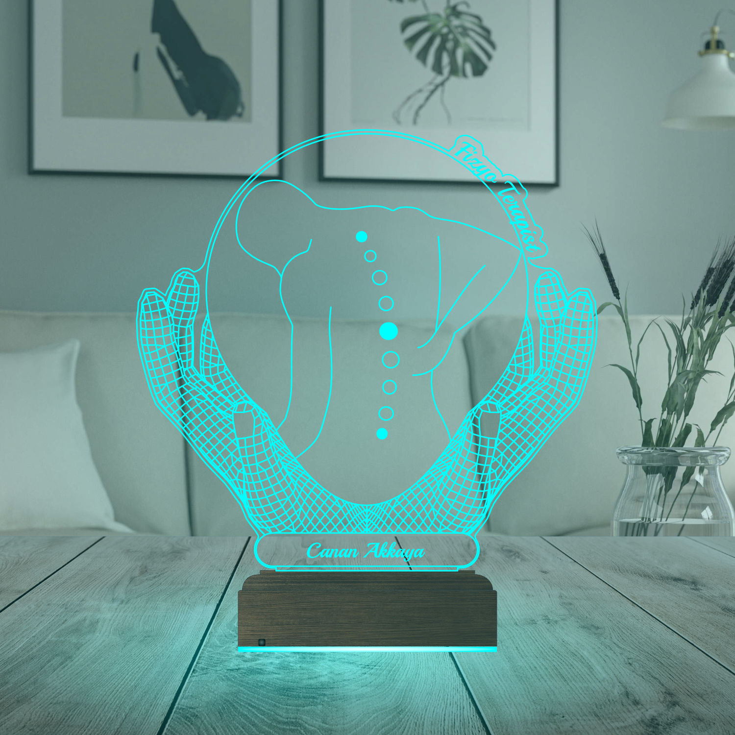 Именной подарок: 3d светильник "Физиотерапевт" 2