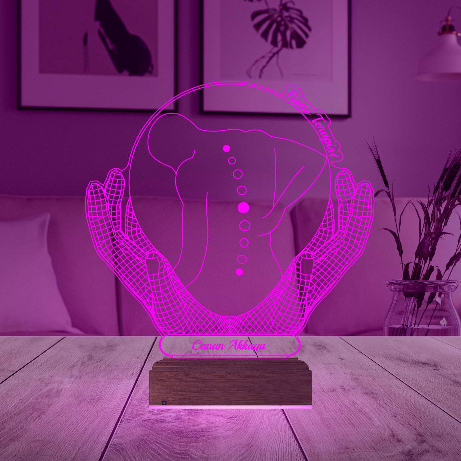 Именной подарок: 3d светильник "Физиотерапевт" 3