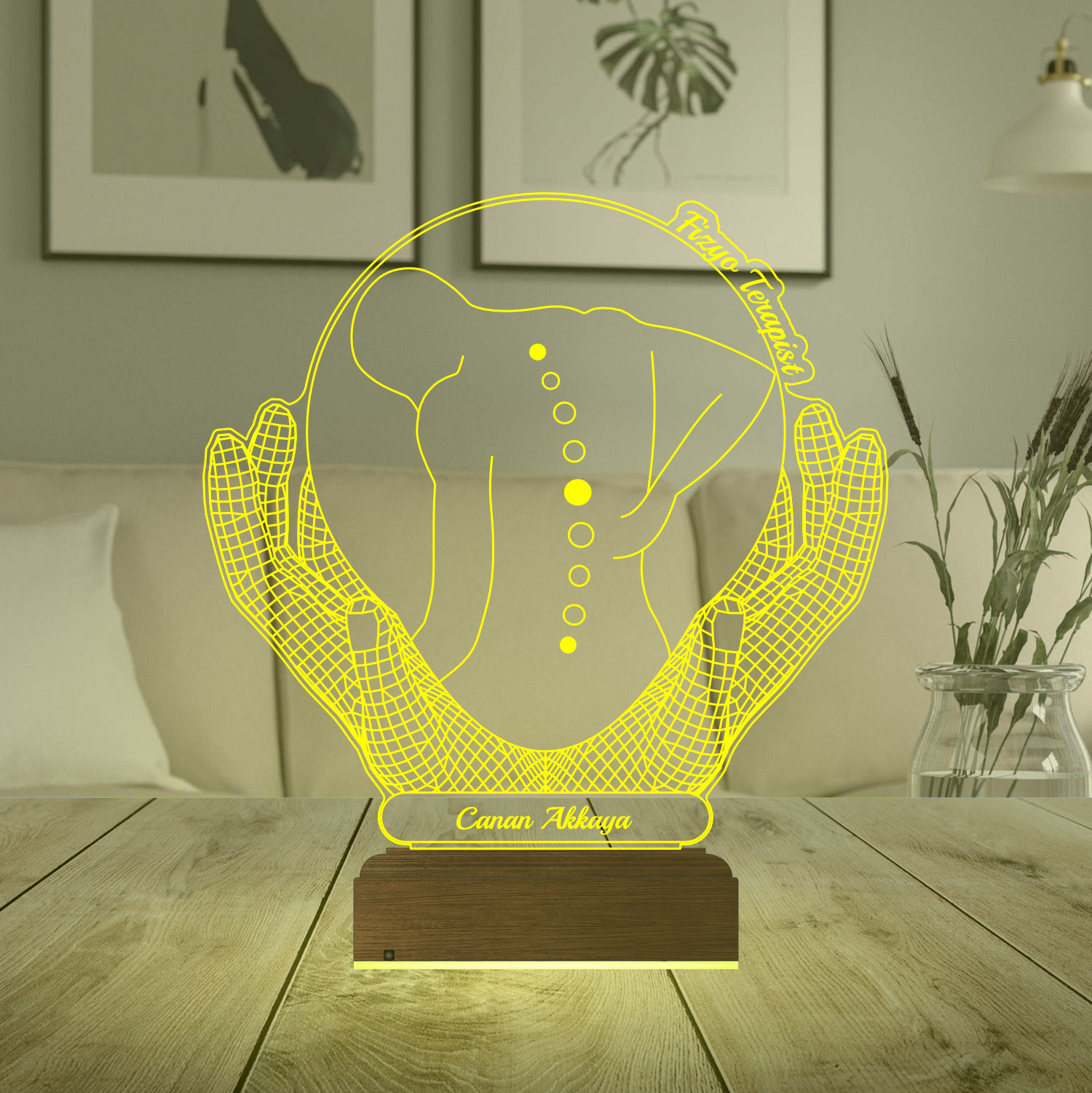 Именной подарок: 3d светильник "Физиотерапевт" 5