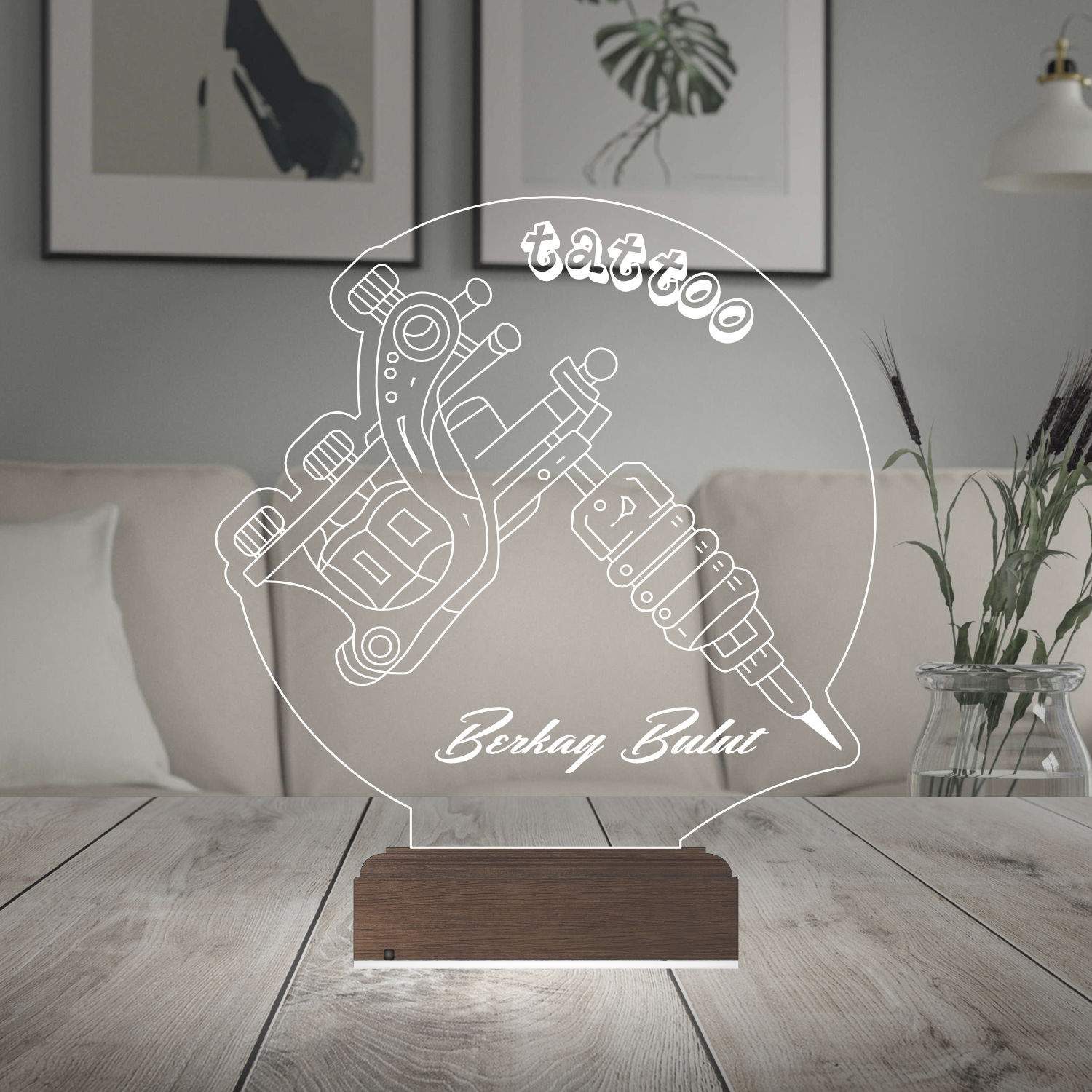 Тату-машинка 3D Ночник с именем
