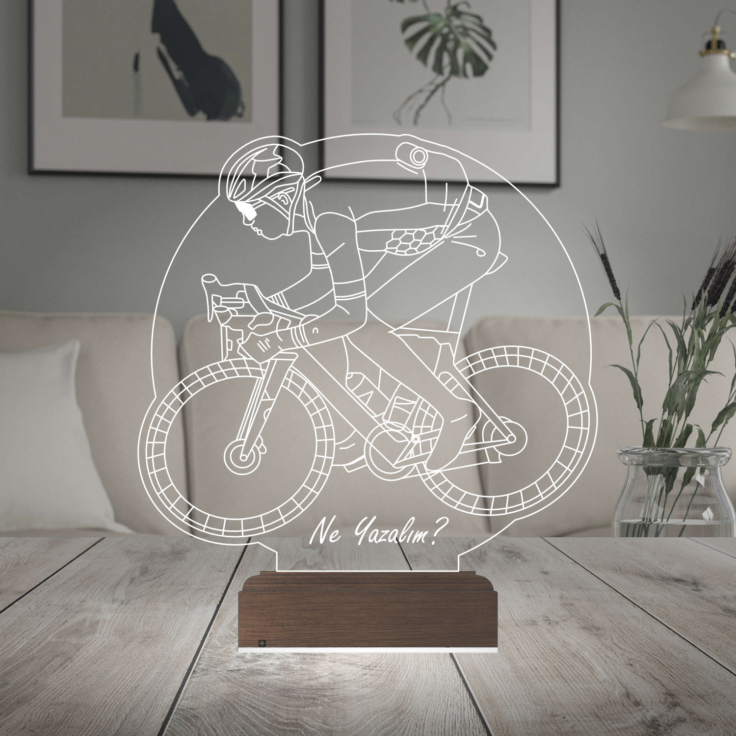 Велосипедист — 3D LED Ночник | Подарок спортсмену