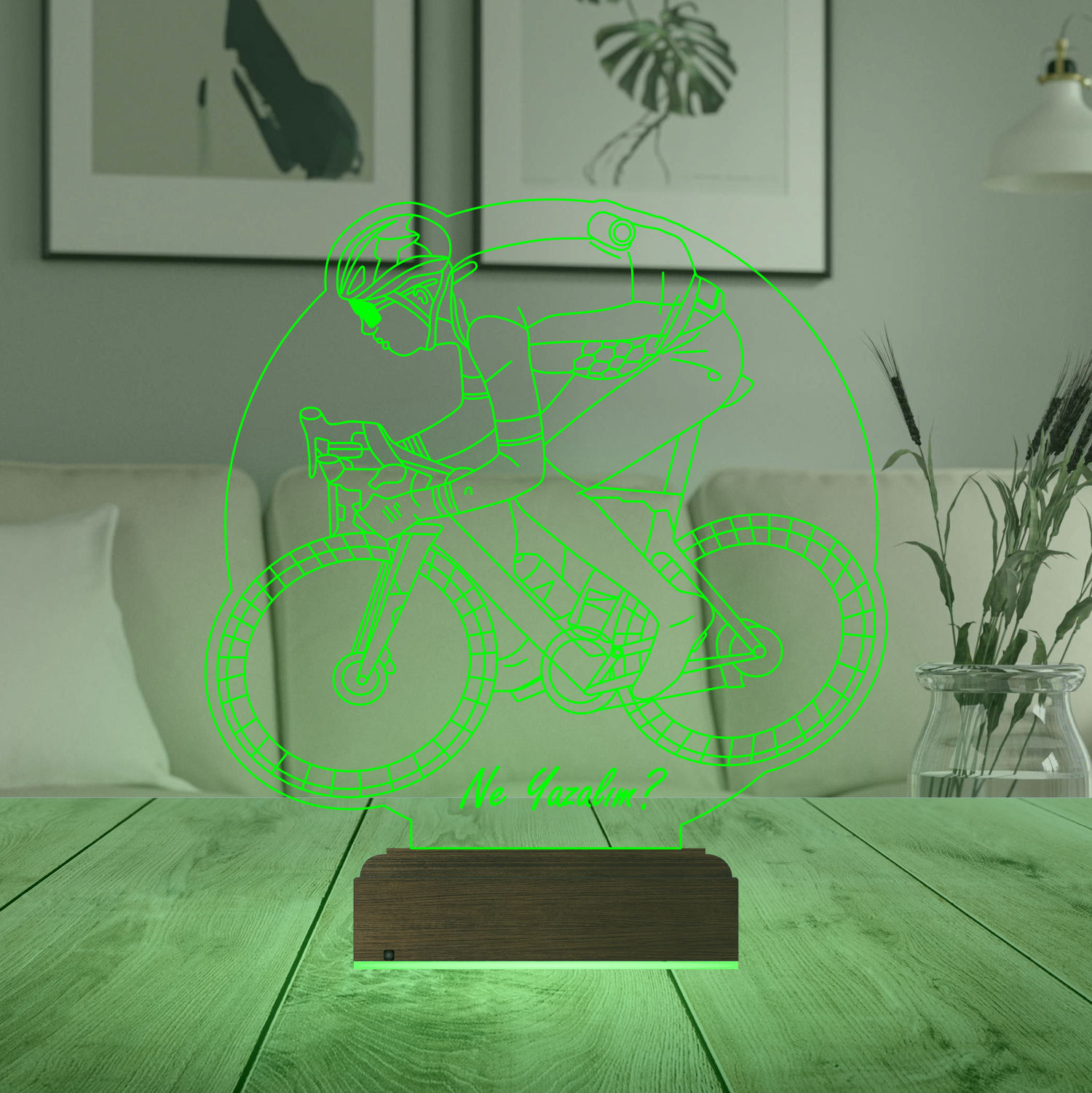 Именной подарок: 3d светильник "Велосипедист" 7