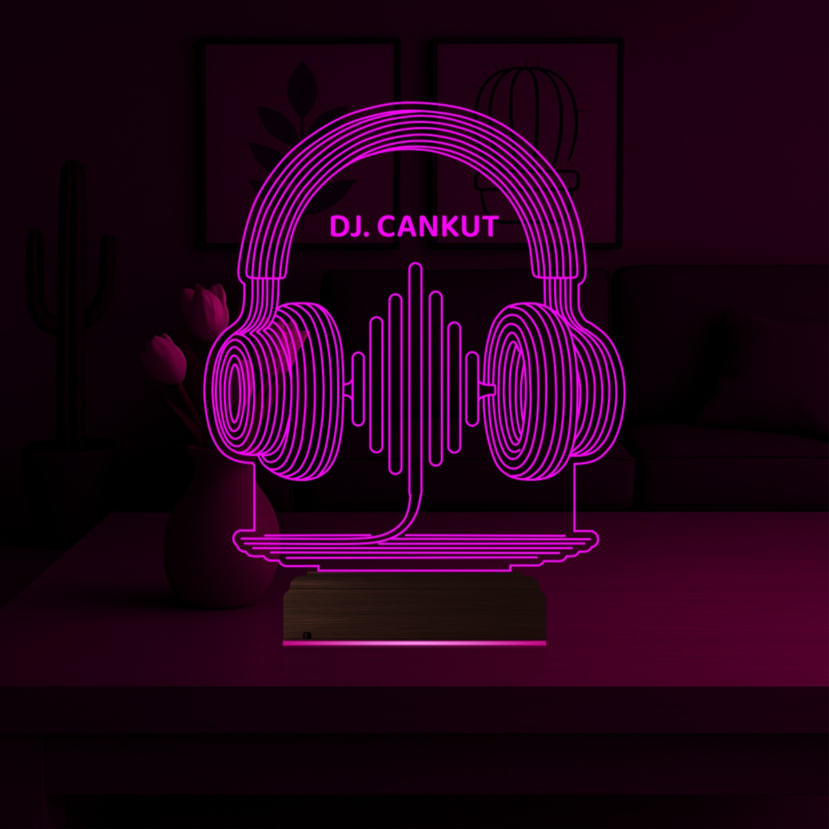 Именной подарок: 3d светильник "DJ Наушники" 3
