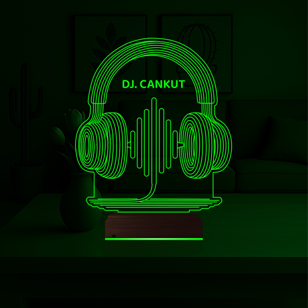 Именной подарок: 3d светильник "DJ Наушники" 4