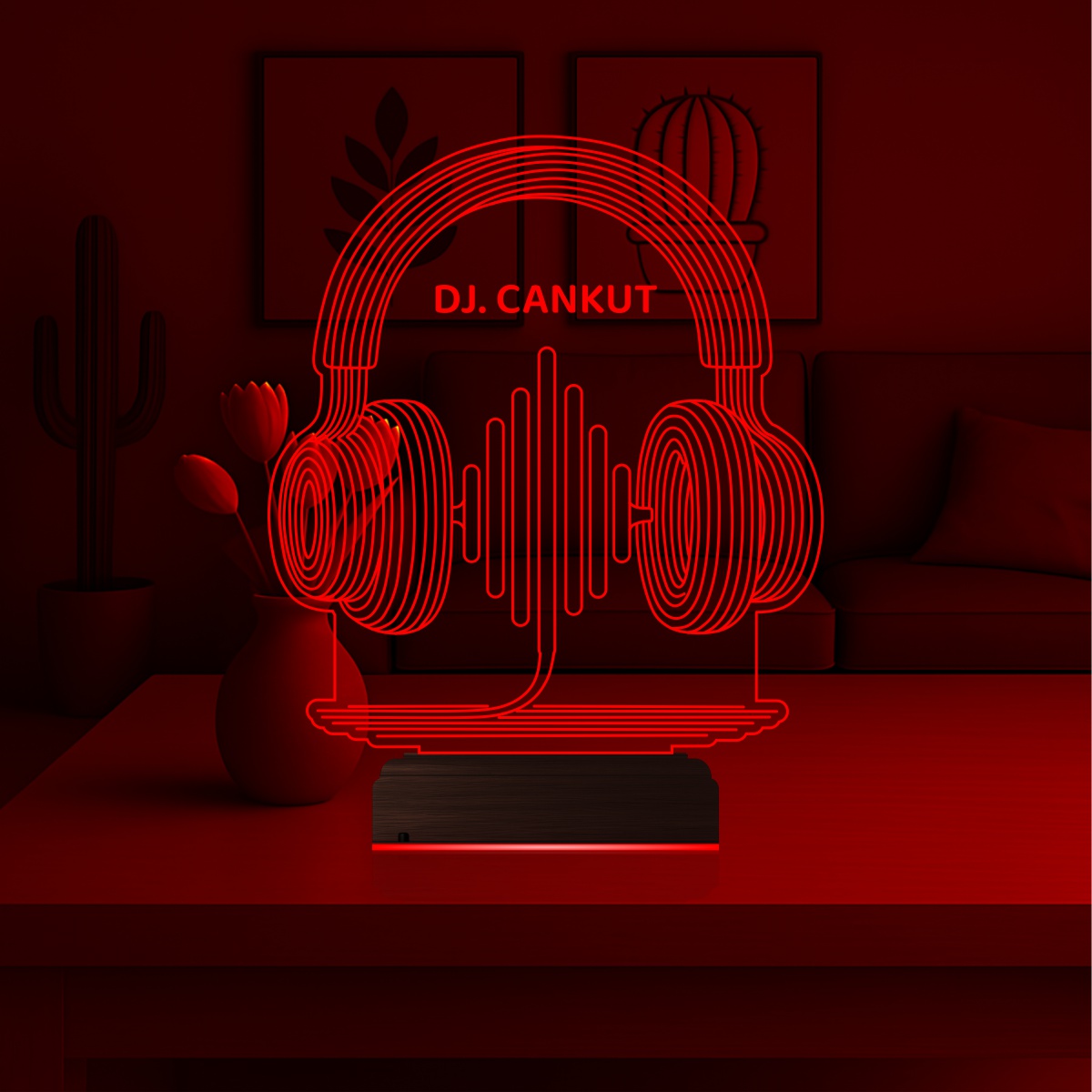 Именной подарок: 3d светильник "DJ Наушники" 5