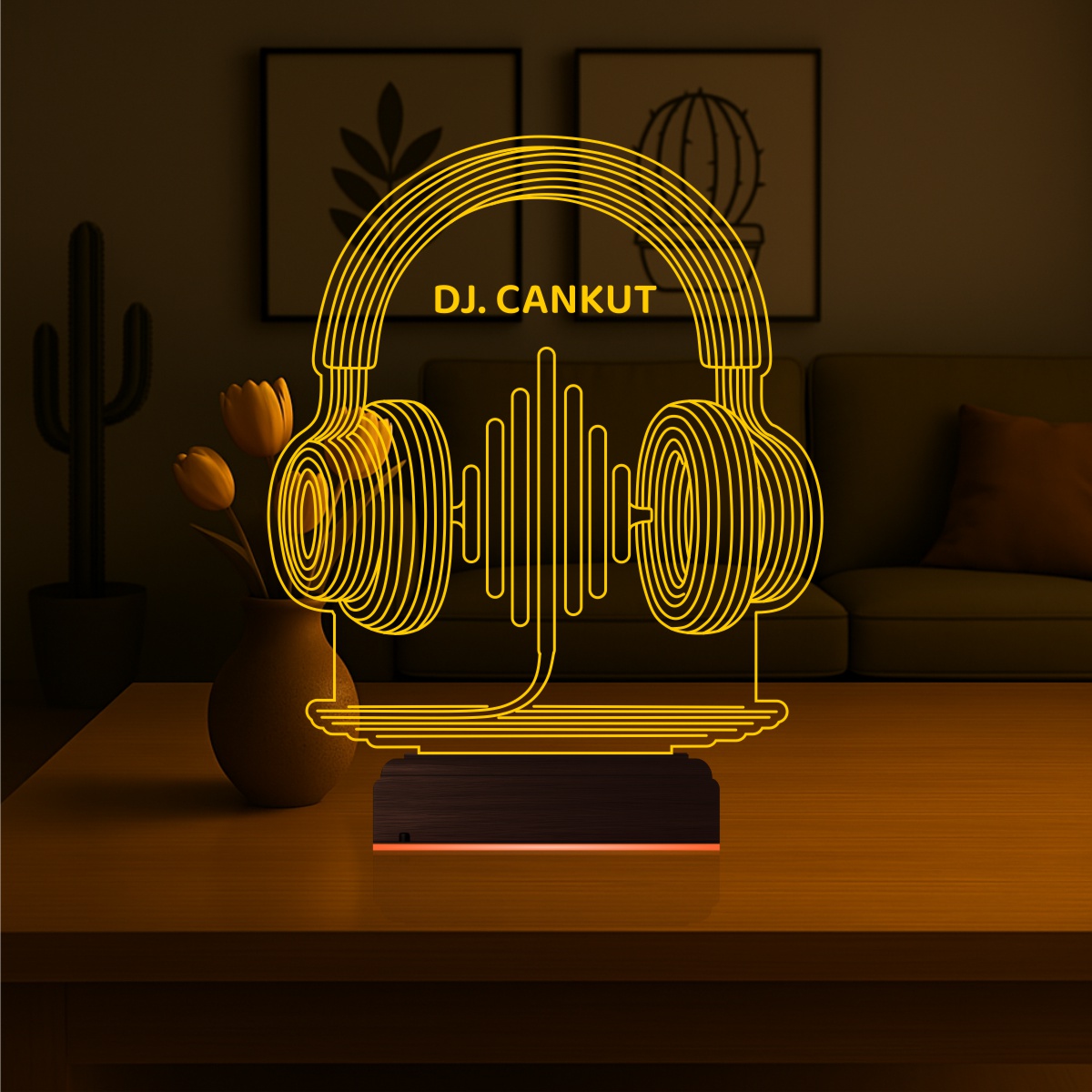 Именной подарок: 3d светильник "DJ Наушники" 6